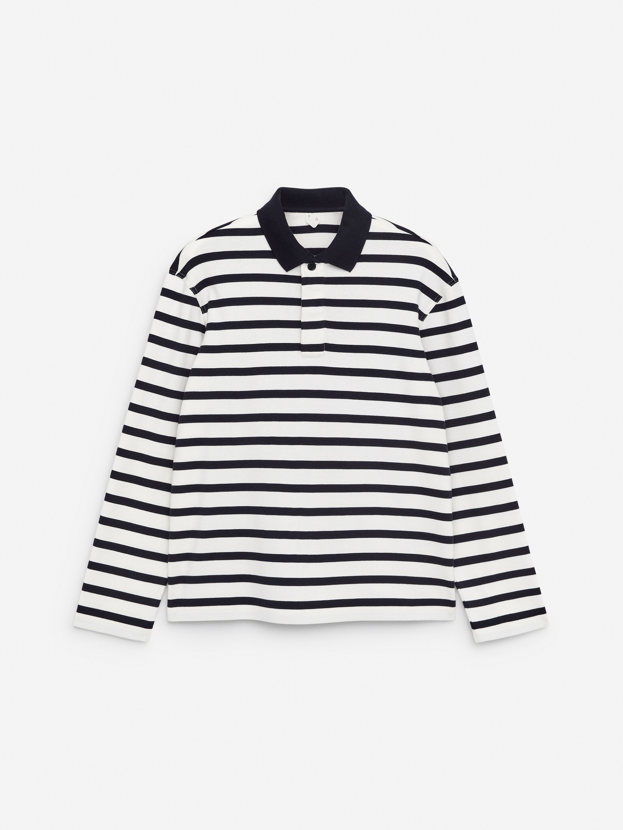 Se større billede: Langærmet poloshirt - Hvid/mørkeblå - HERRE | H&M DK 5