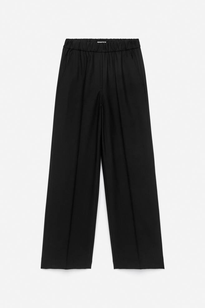 Elastic Waist Tailored Trousers - Black/Dark Grey/Dark Green - 1