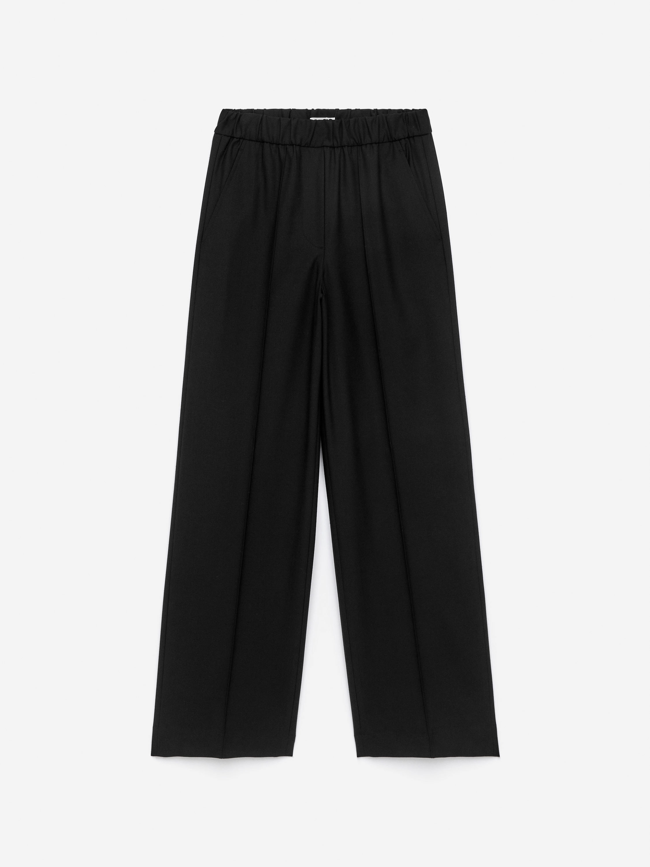 Elastic Waist Tailored Trousers - Black - Relaxed fit - Women - StillMedia/DescriptiveStillLife - 1