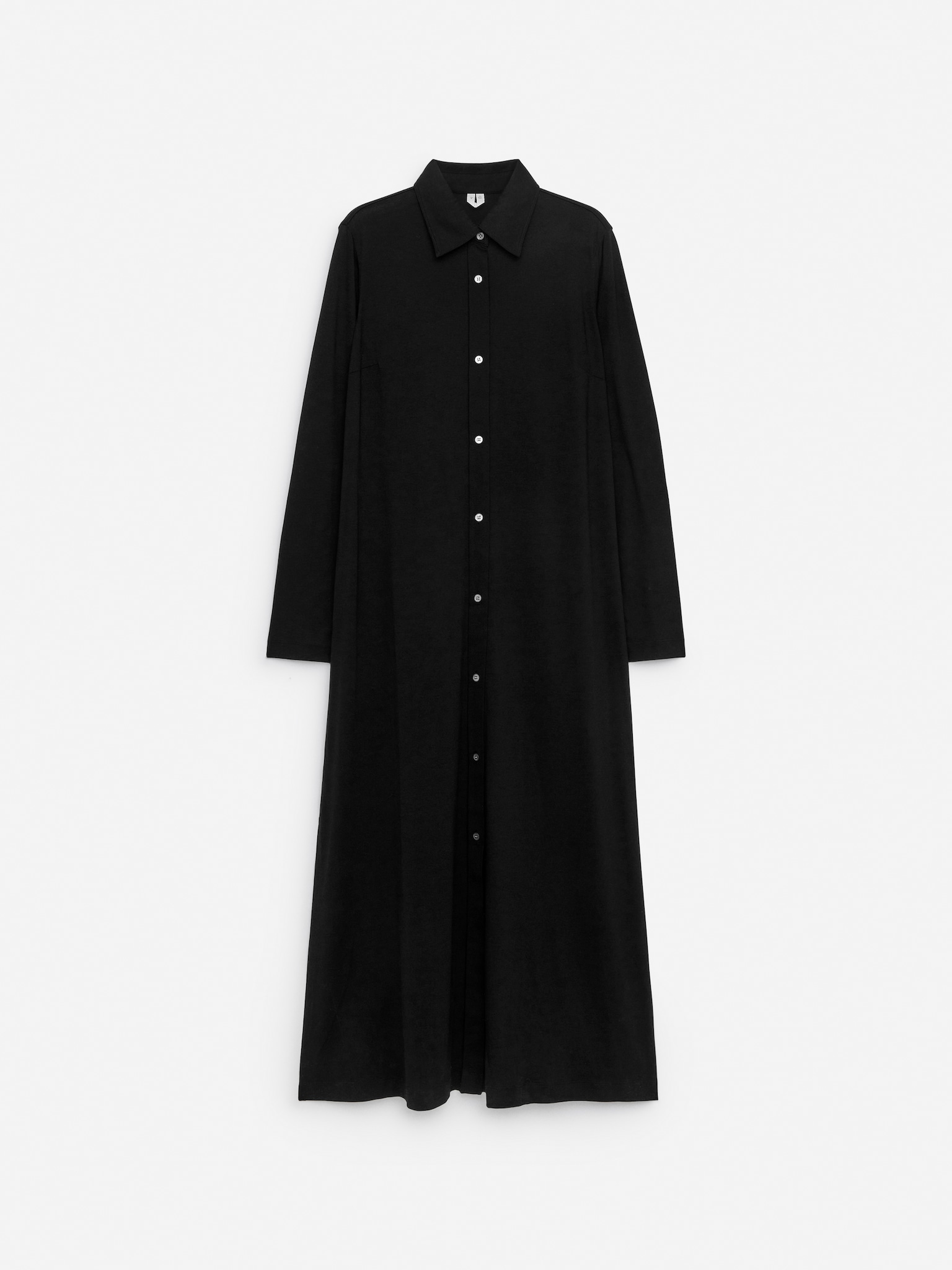 Maxi Shirt Dress - Black - 2