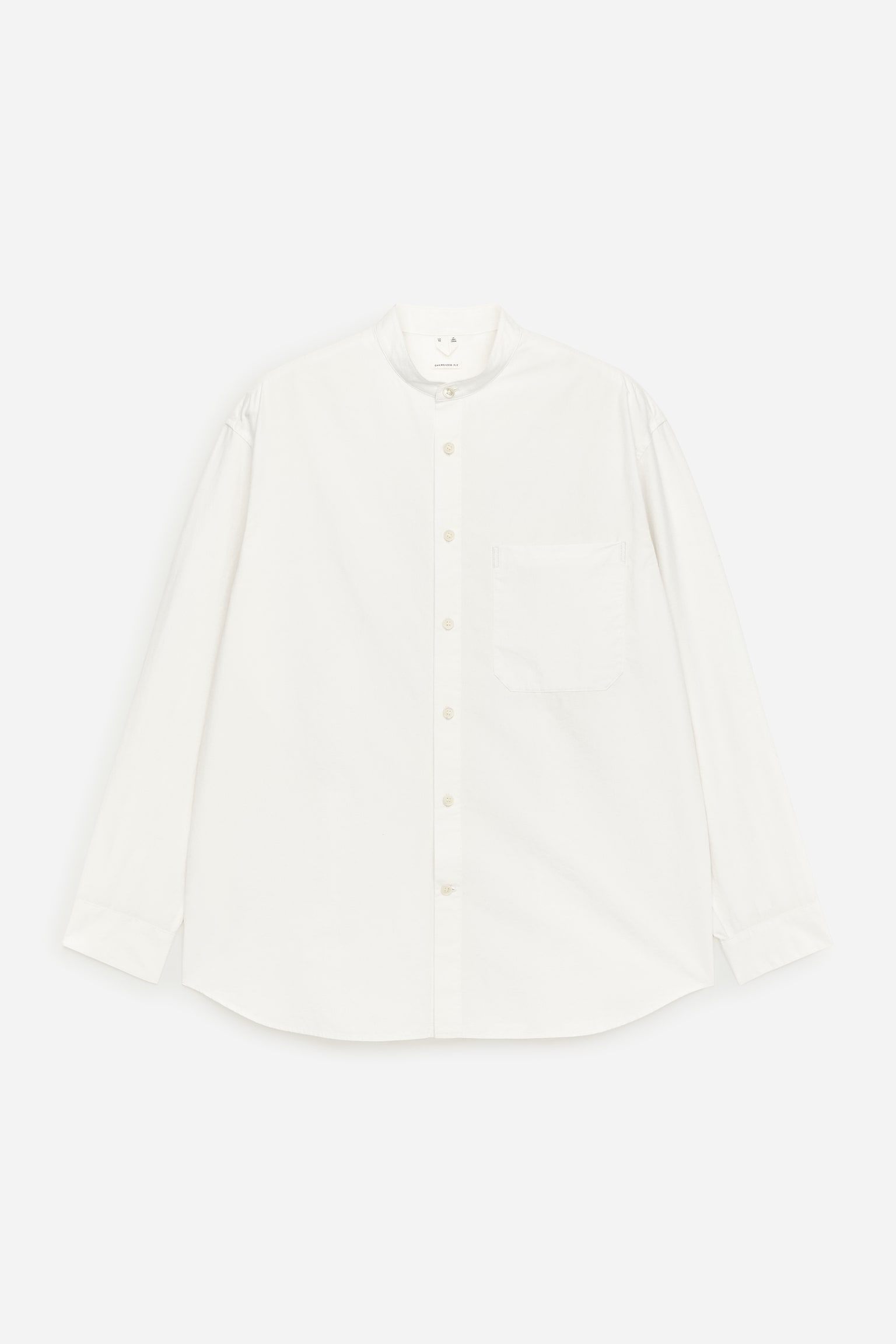 Popliinipaita pystykauluksella - Luonnonvalkoinen/Musta - 2