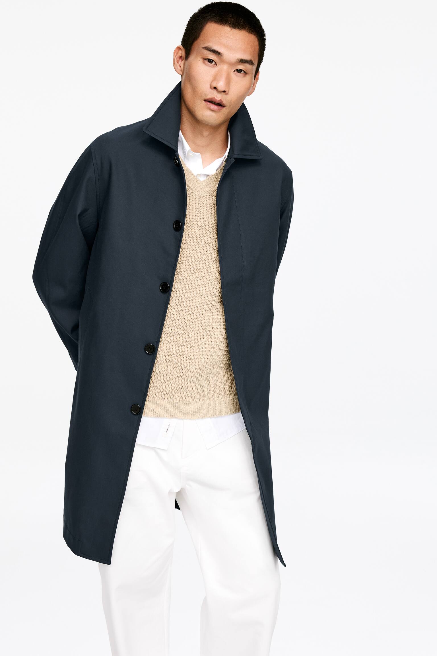 Pardessus décontracté en coton - Bleu foncé - 6