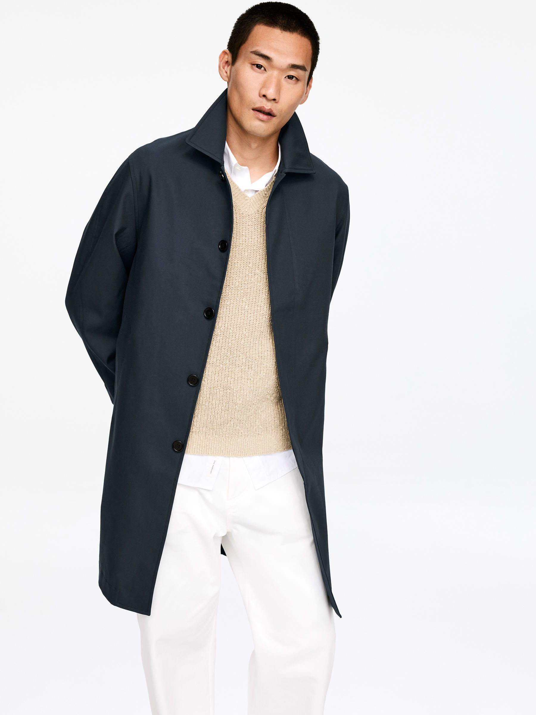 Relaxed Cotton Car Coat - Dark Blue - Relaxed fit - Men - StillMedia/Lookbook - 7
