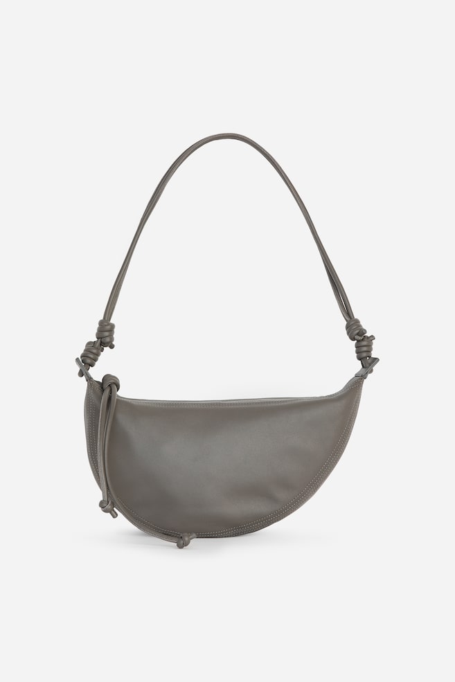 Sac demi-lune en cuir - gris/Noir - 1