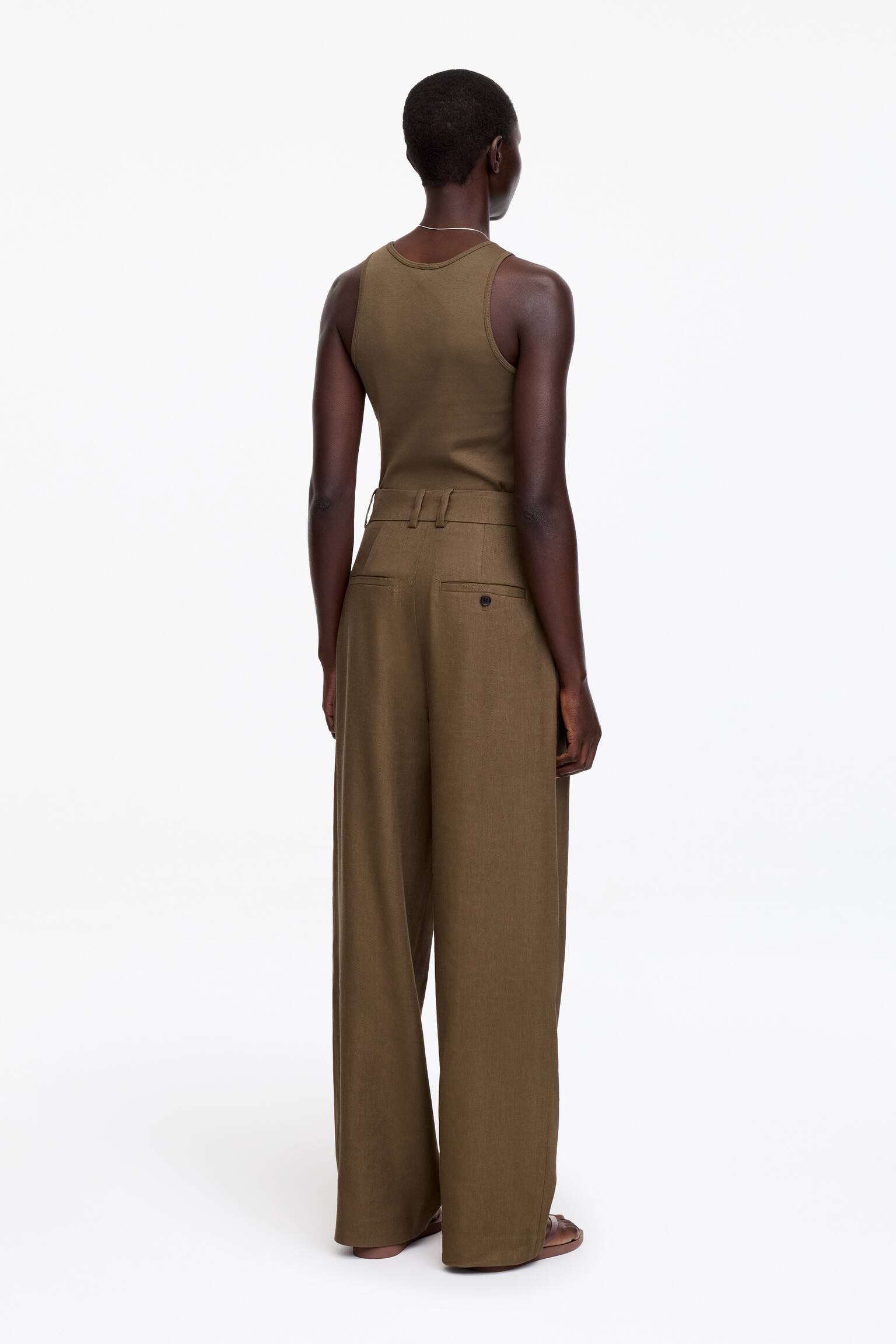 Débardeur côtelé - Marron/Blanc - 4