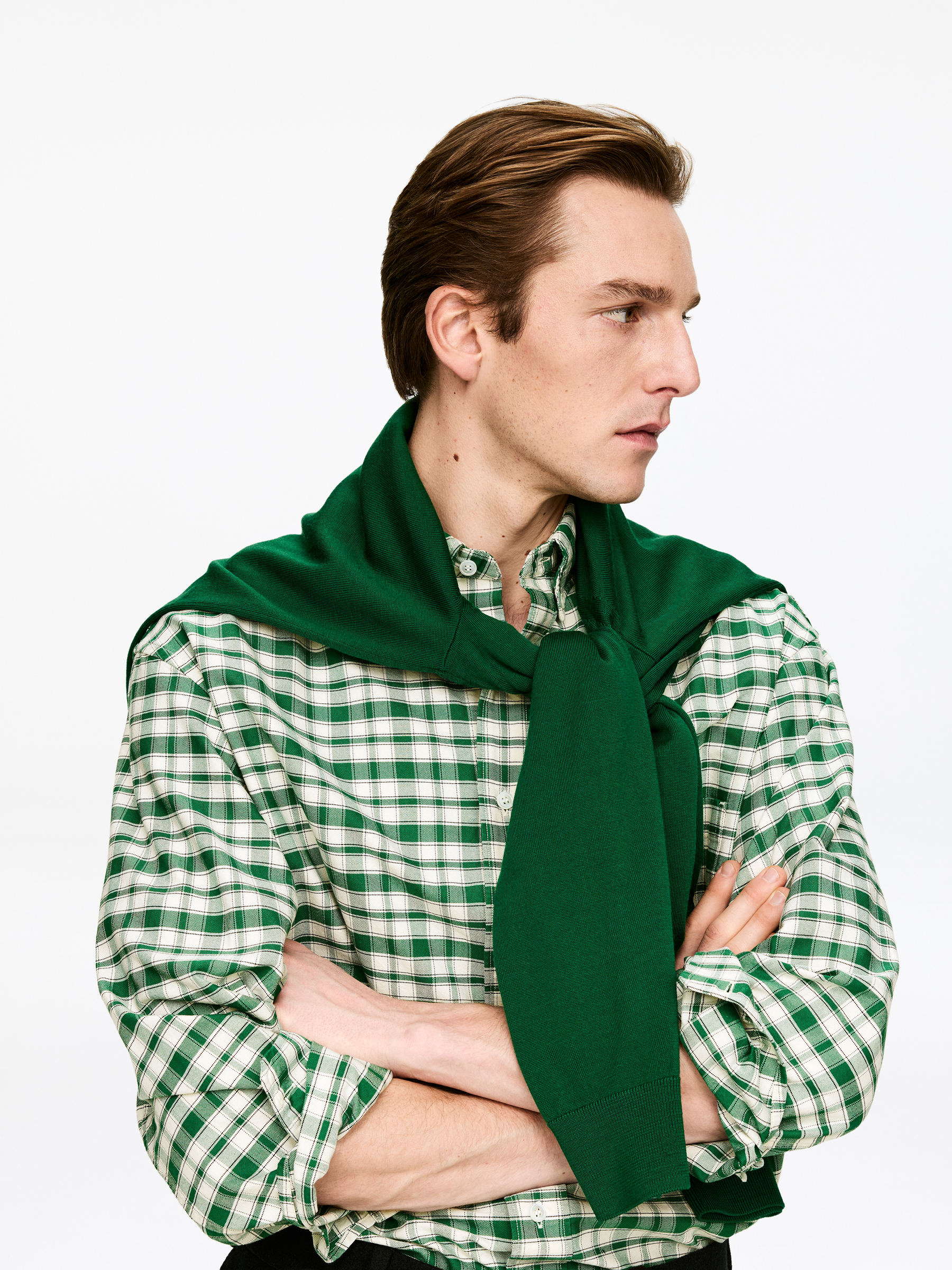 Oversized Oxford Shirt - Green/Checkered - Oversized - Men - StillMedia/Lookbook - 6