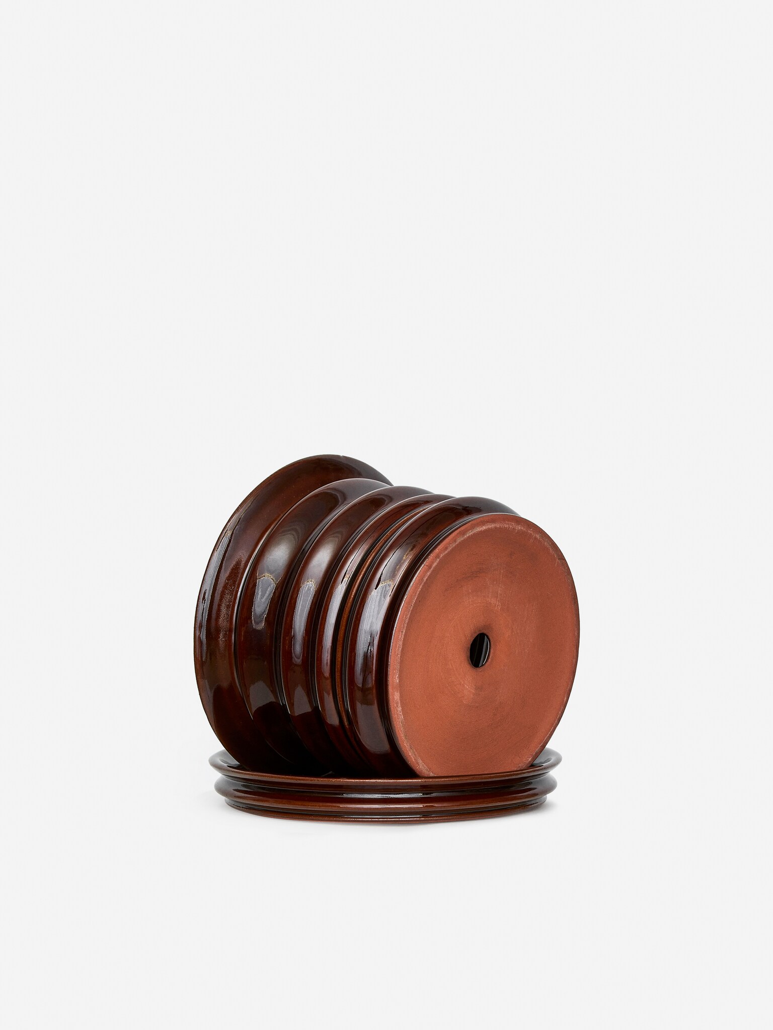 keramický kvetináč 16 cm - Tmavoružová/Čierna - 2