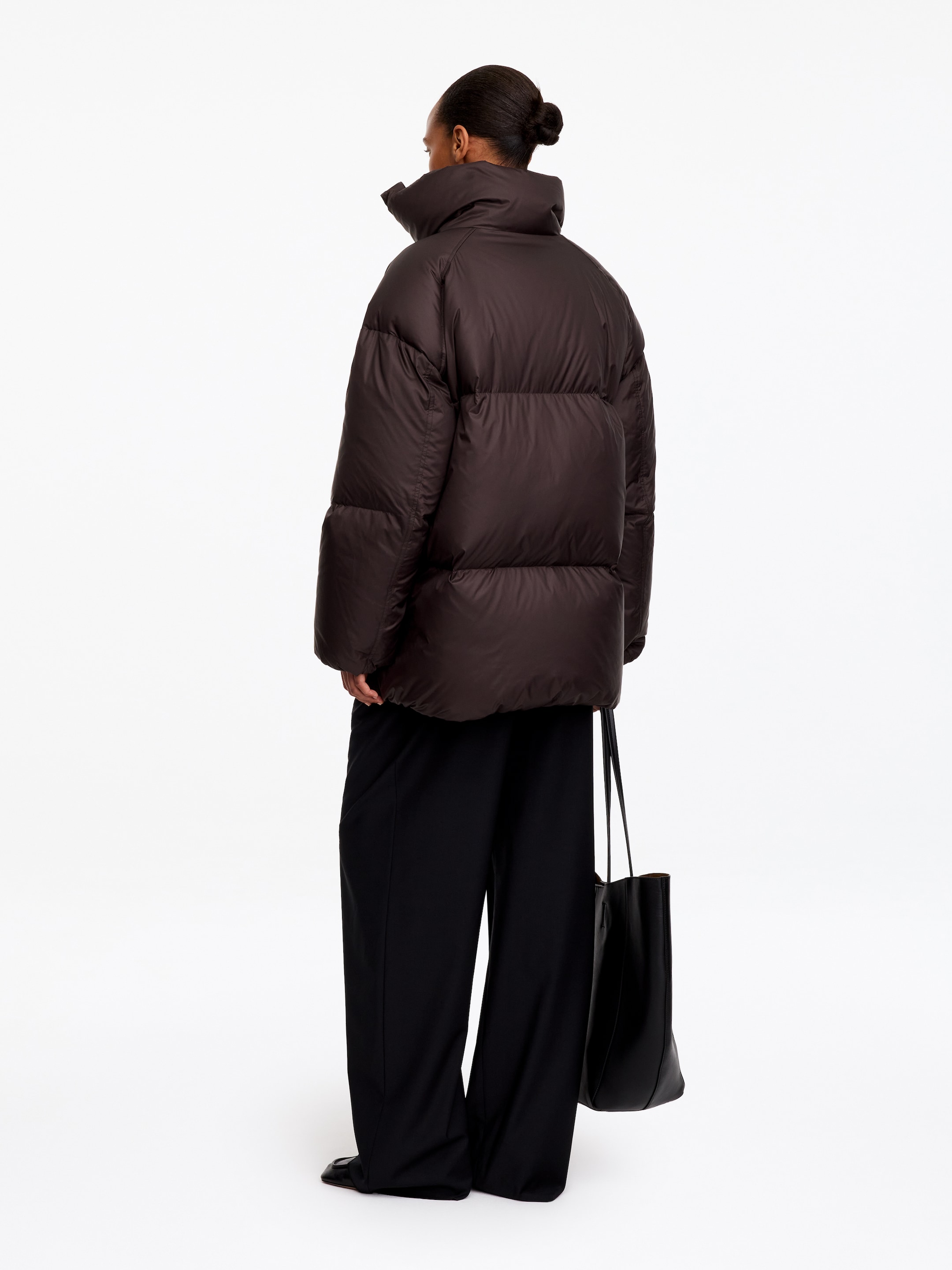 Upcycled Down Puffer Jacket - Brown - Oversized - women - StillMedia/Lookbook - 8