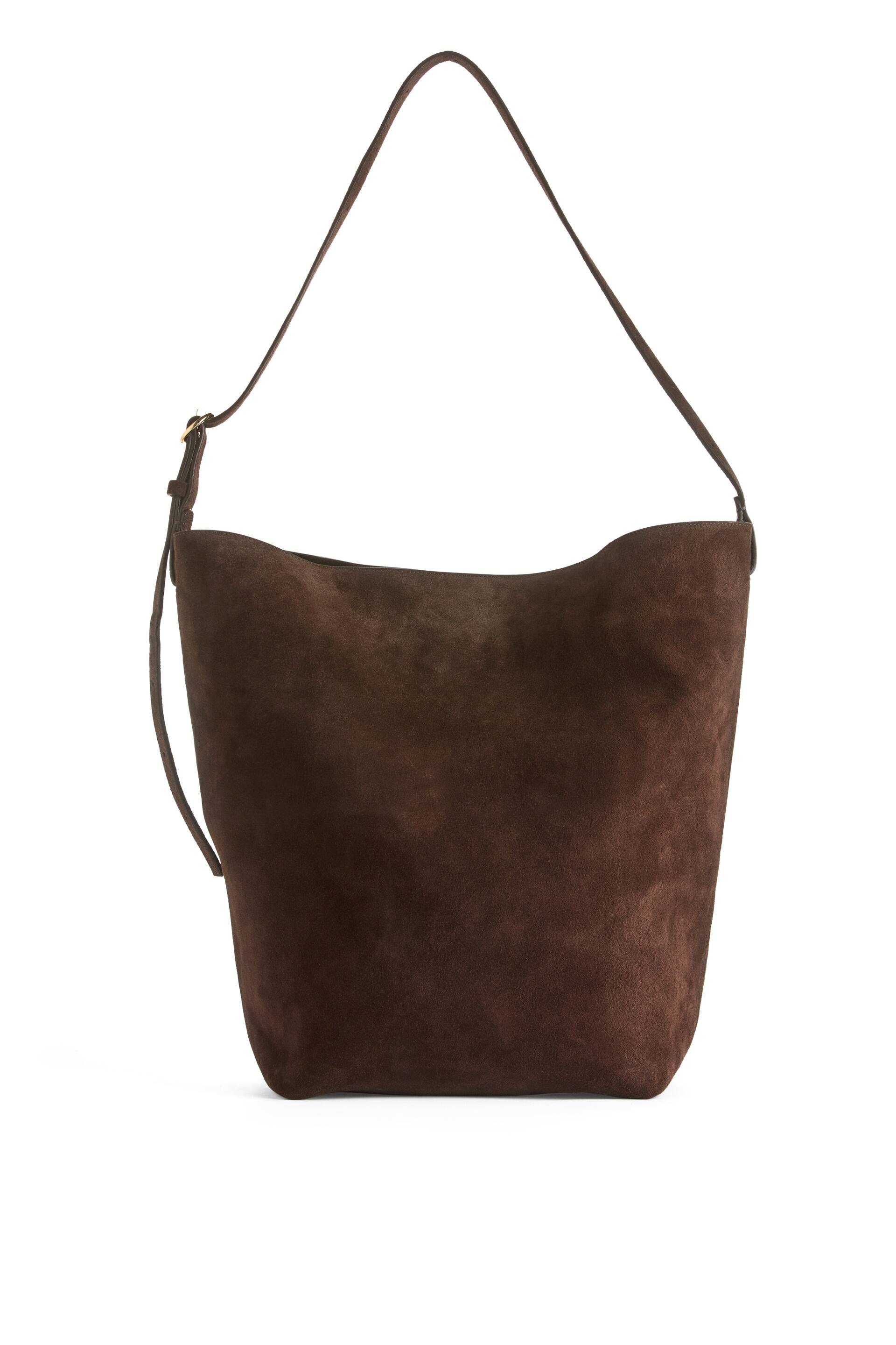 Ver imagen más grande: Bolso tote de ante - Marrón oscuro - MUJER | H&M ES 1