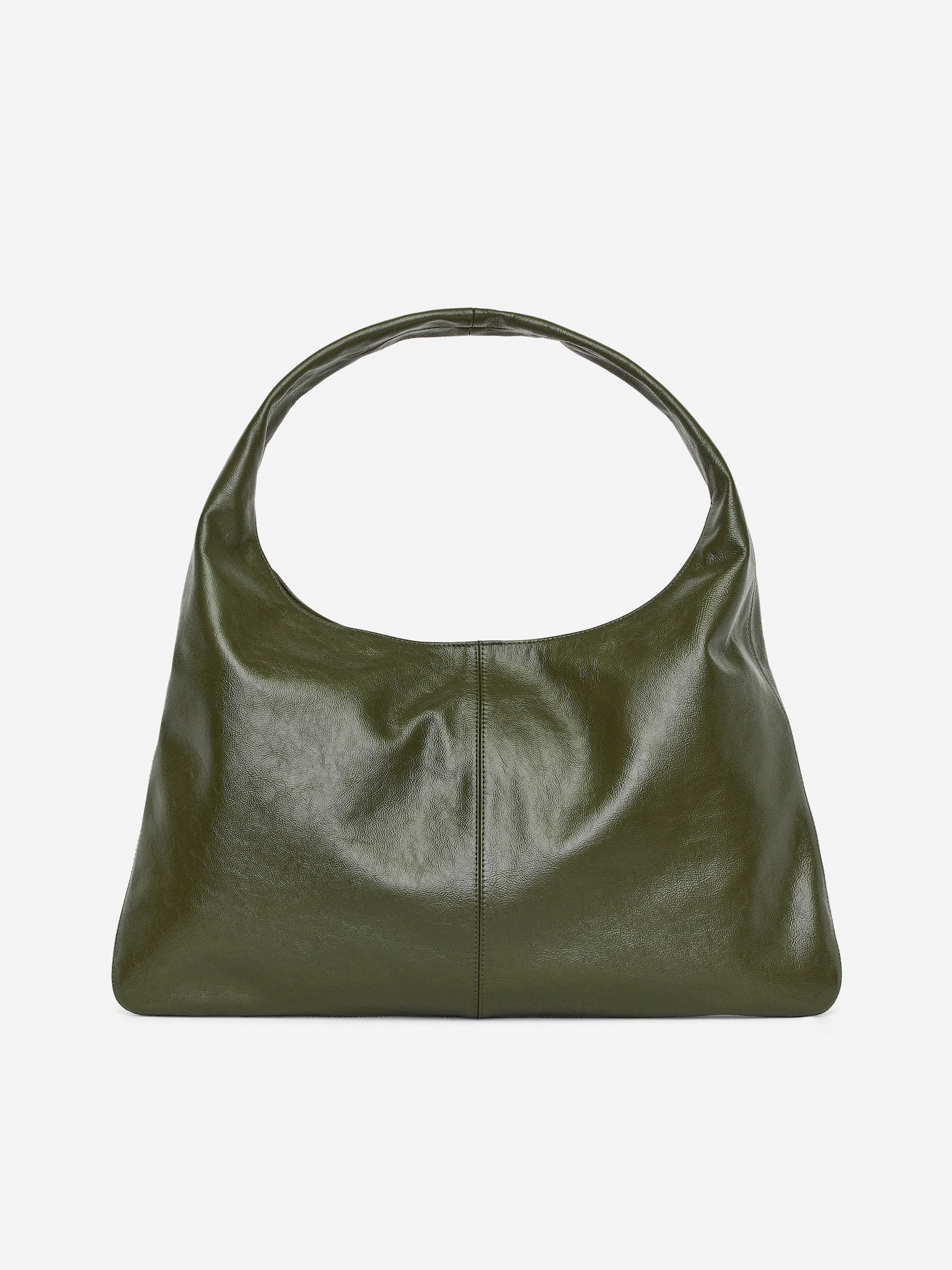 Borsa in pelle lucida - Verde kaki