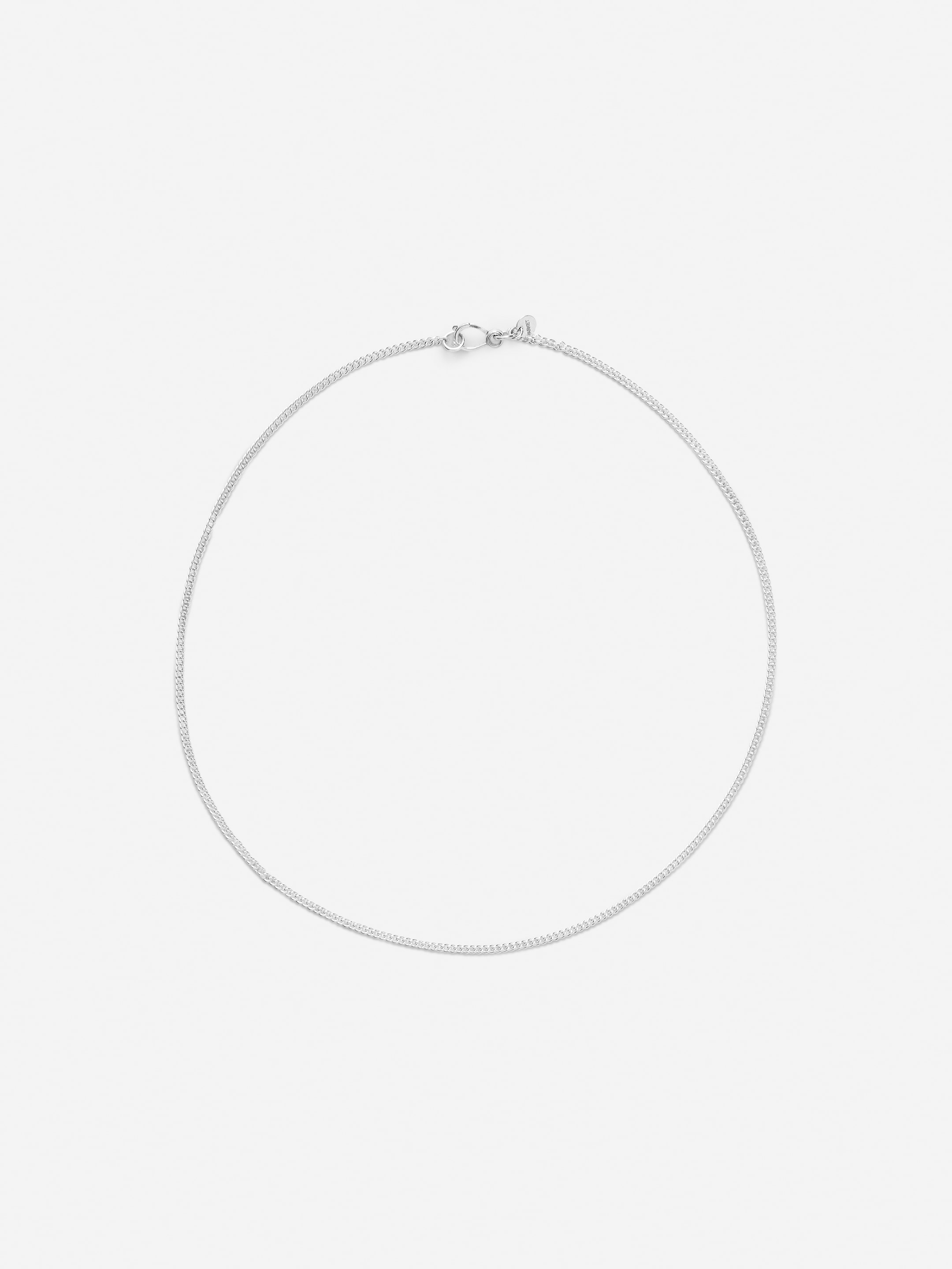 Thin Sterling Silver Chain Necklace - Silver - Men - StillMedia/DescriptiveStillLife - 12