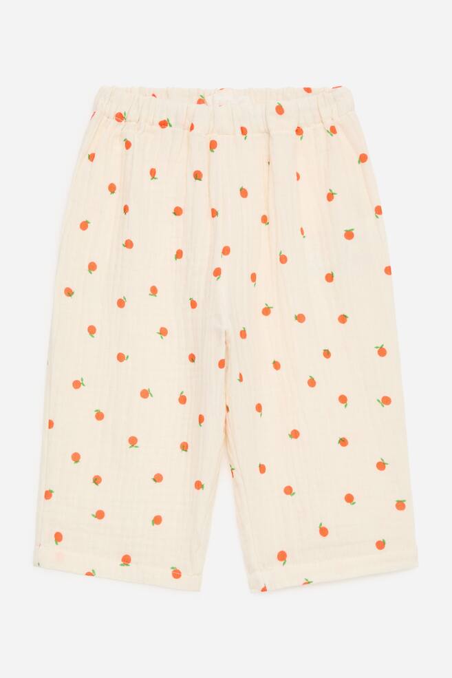 Cotton Muslin Trousers - Off White/Khaki Green/Bright Blue/Beige - 1