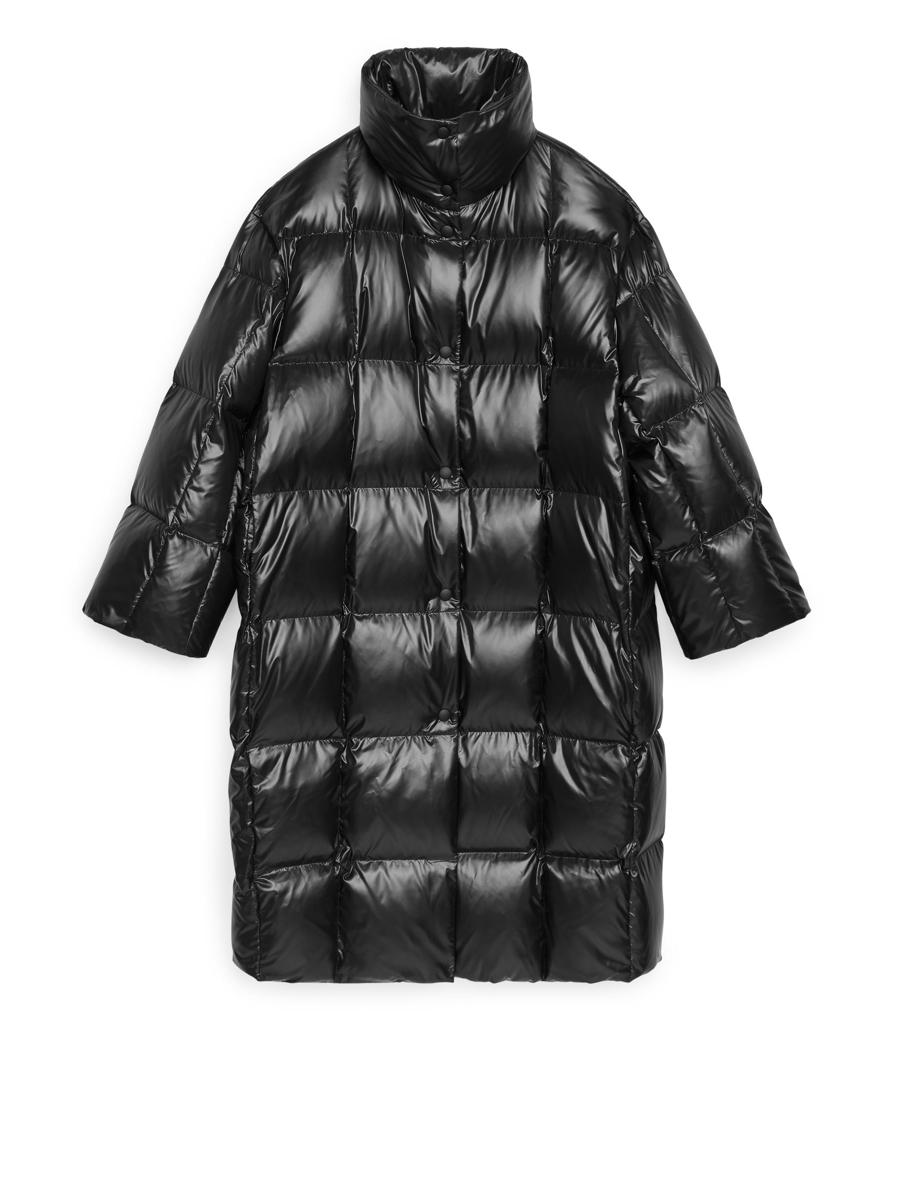 Shiny Down Puffer Coat - Black - Women - StillMedia/DescriptiveStillLife - 1