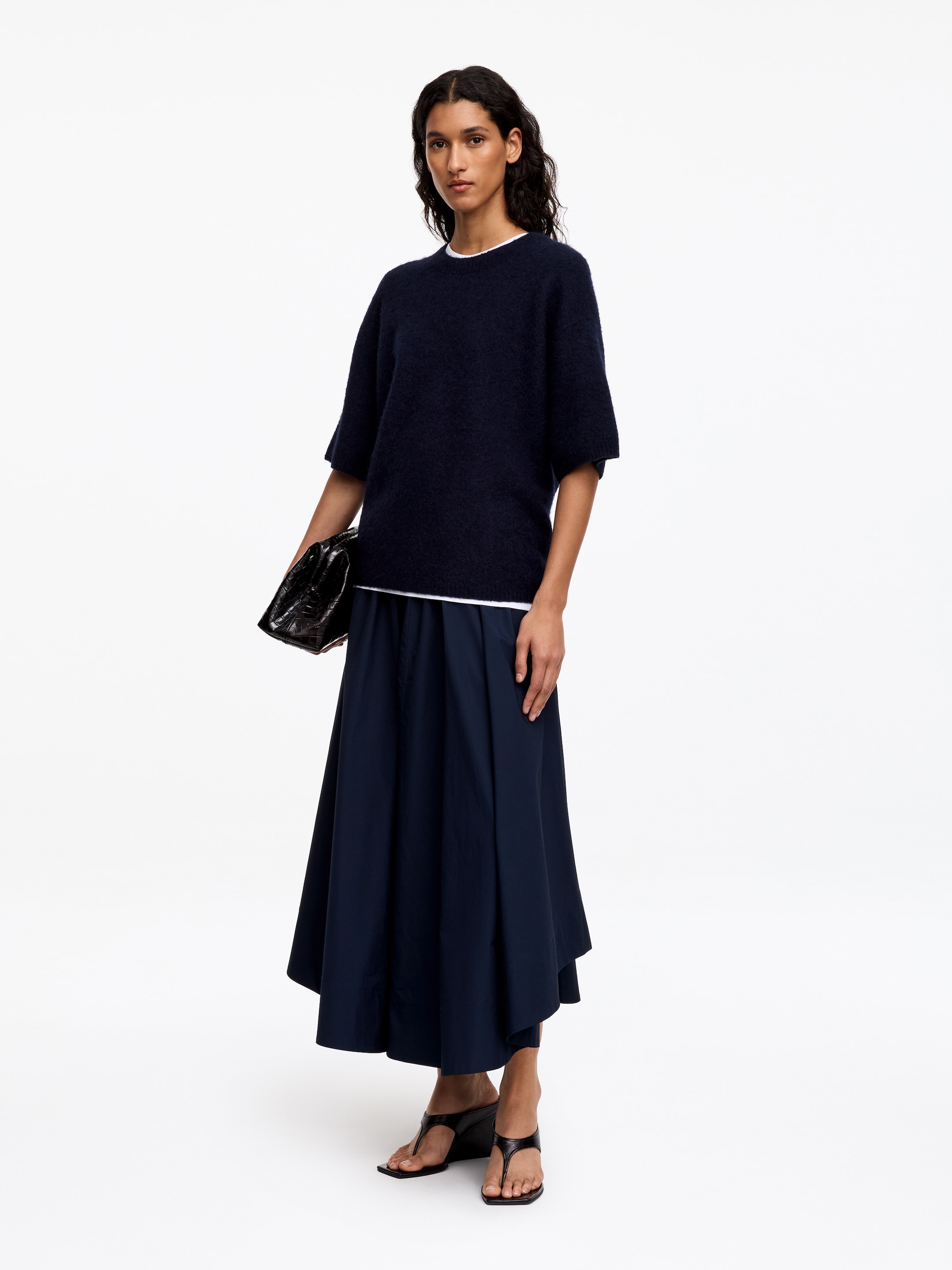Alpaca-Wool Blend Jumper - Dark Blue - Loose fit - women - StillMedia/Lookbook - 5