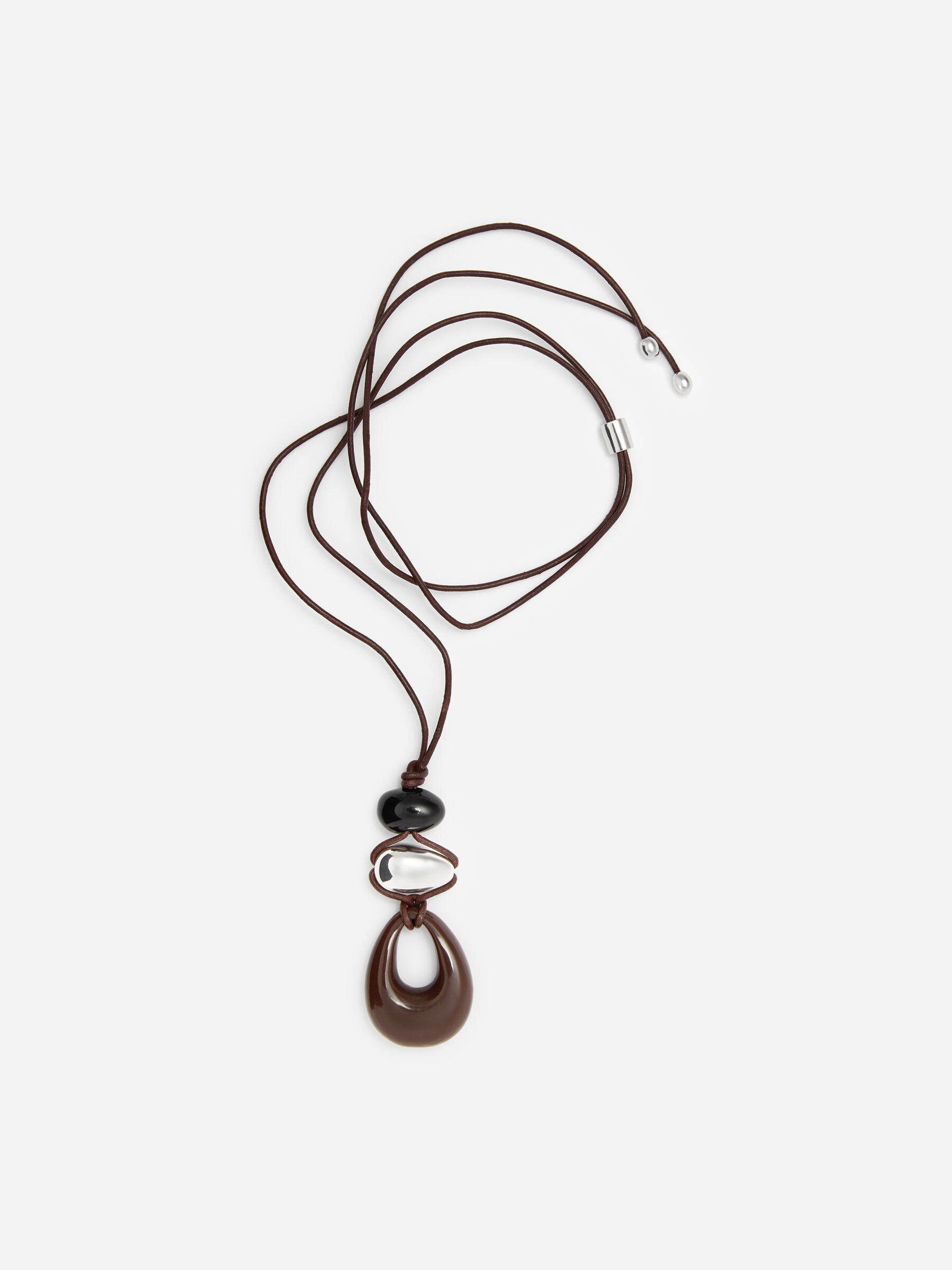 Bead Pendant Cord Necklace-#534737-19484