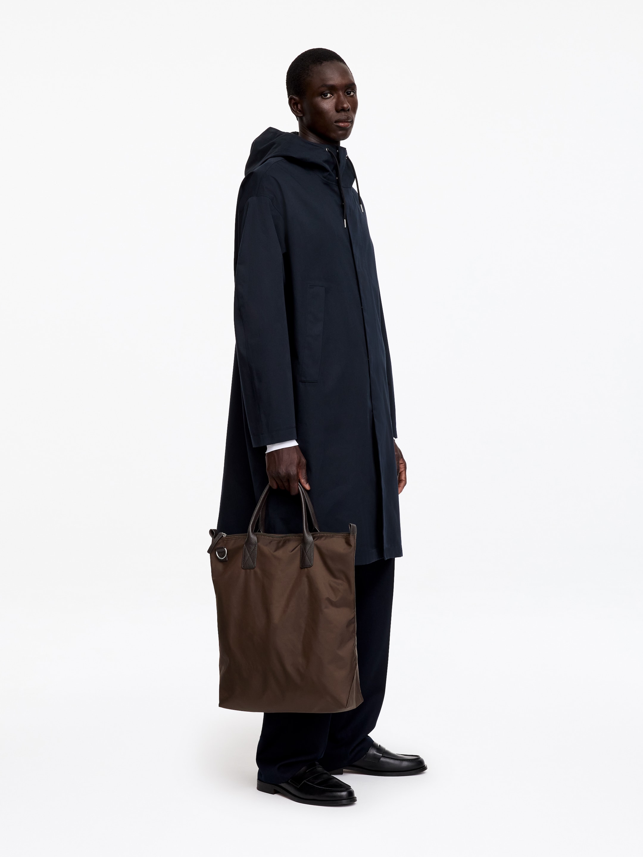 Bolso tote de nailon y piel - Marrón oscuro - men - StillMedia/Lookbook - 5