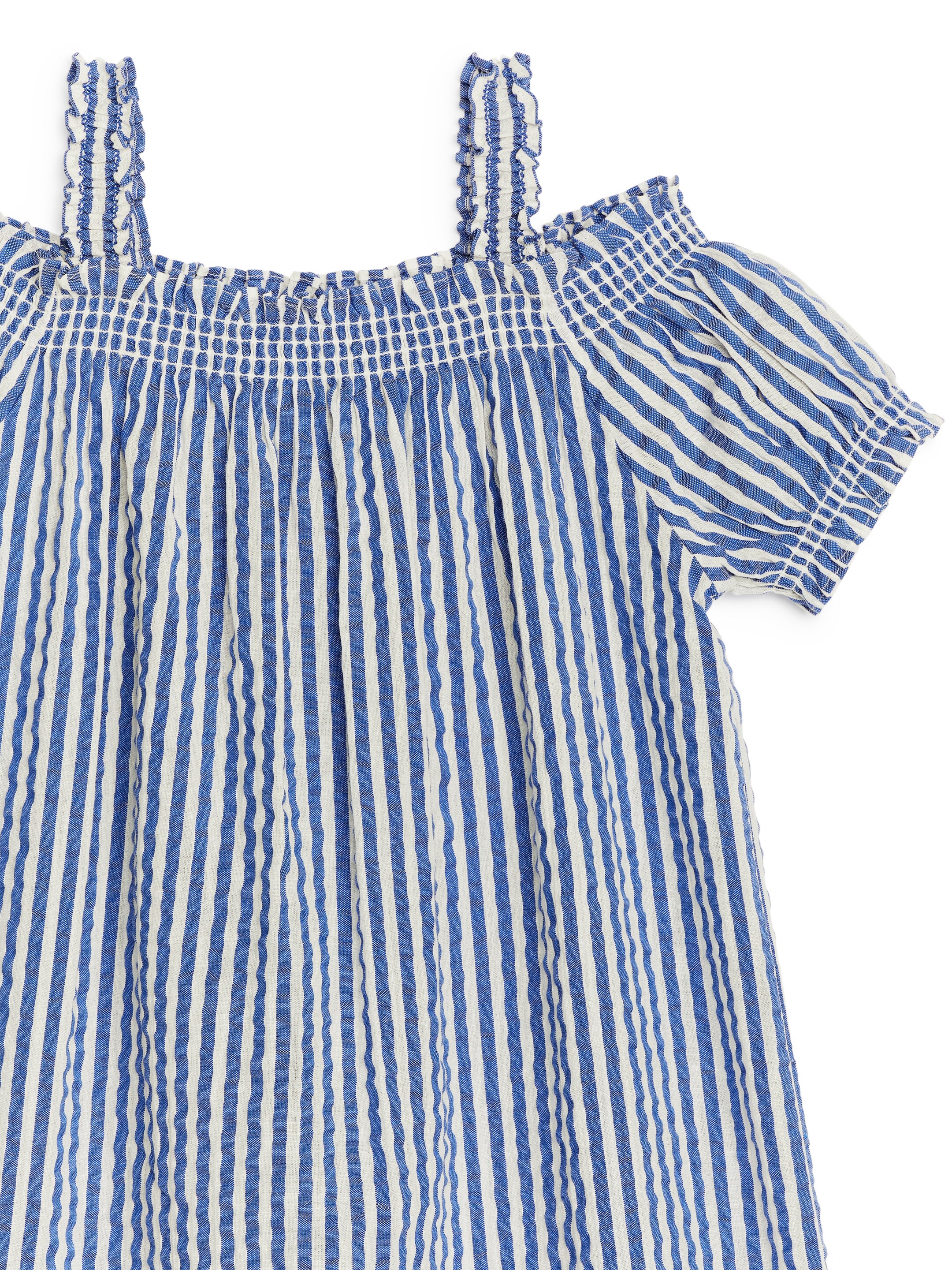 View larger image: Off-Shoulder Dress - Blue/White - Kids | H&M GB 3