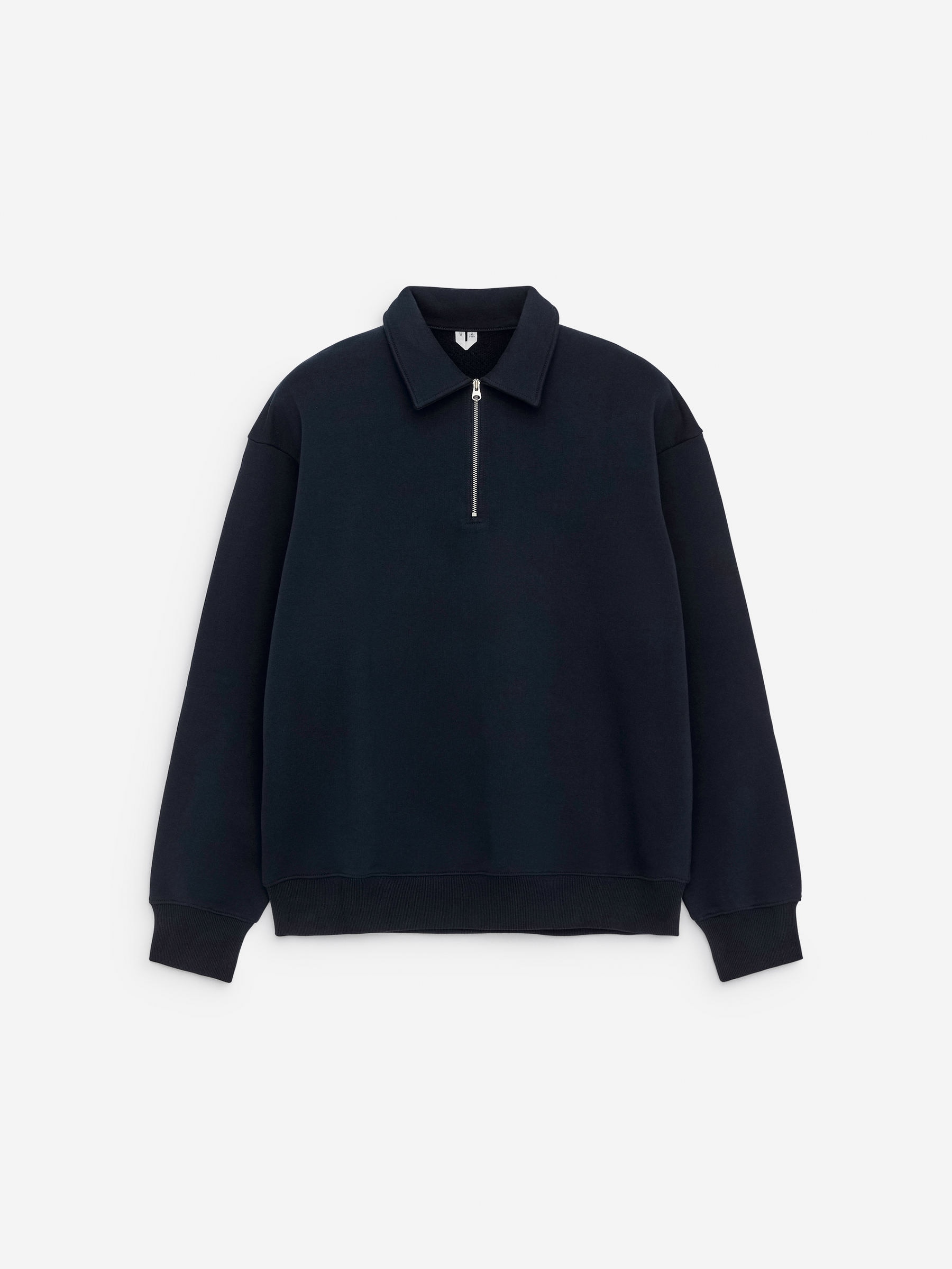 Half Zip Cotton Sweatshirt-Blue-16400