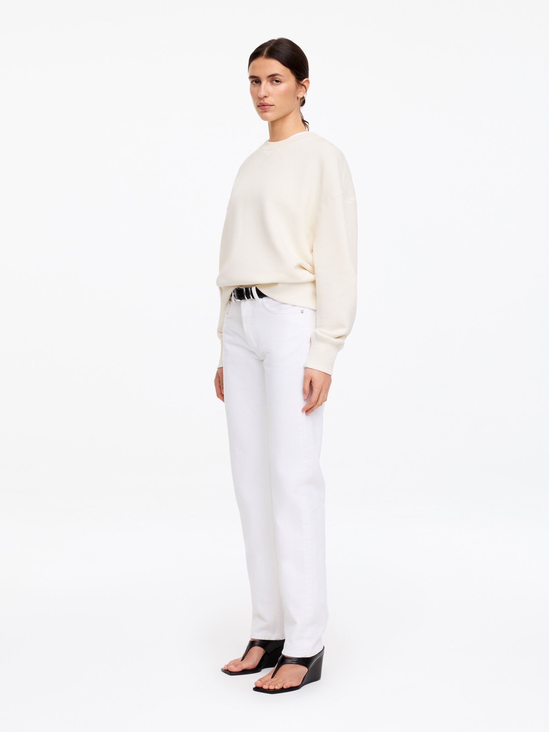 Lockeres Sweatshirt aus Frottee-#E9E4DA-16615