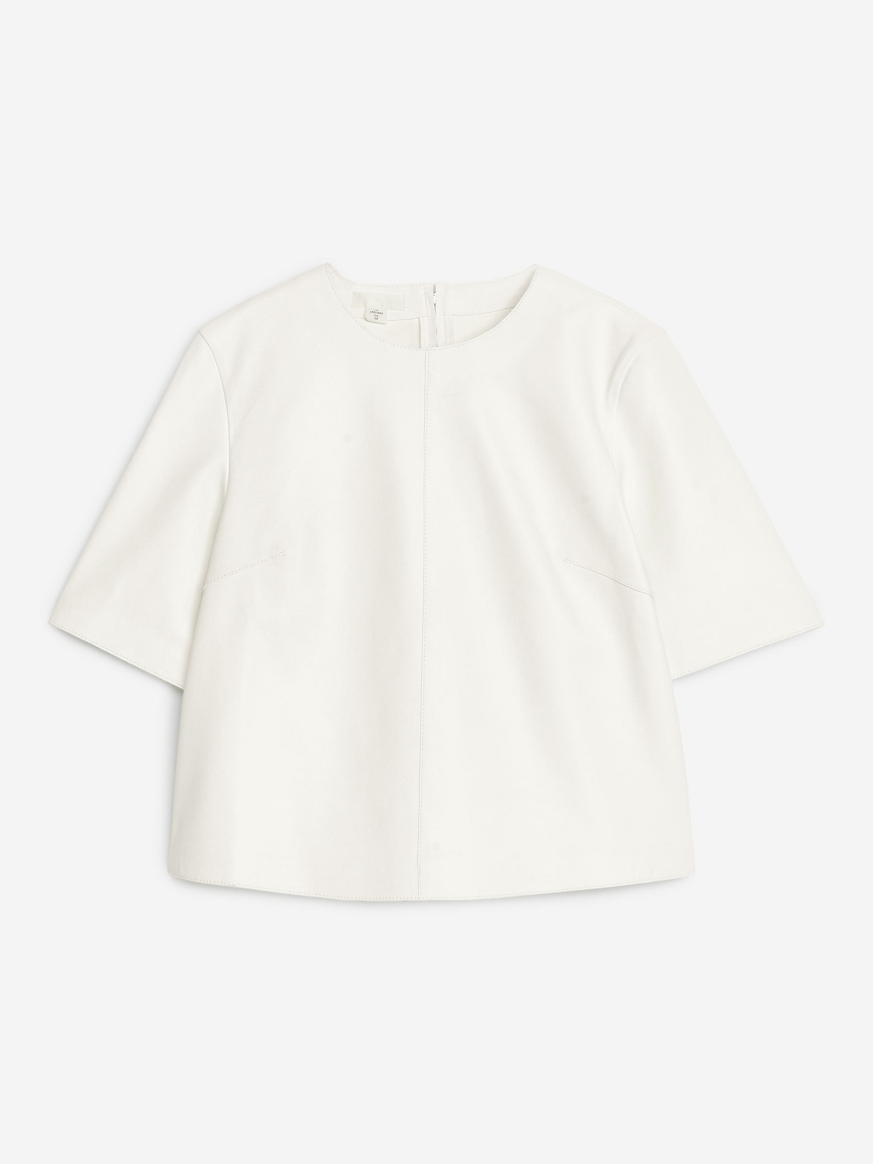 Haut en cuir - Blanc cassé - Regular fit - Femme - StillMedia/DescriptiveStillLife - 2