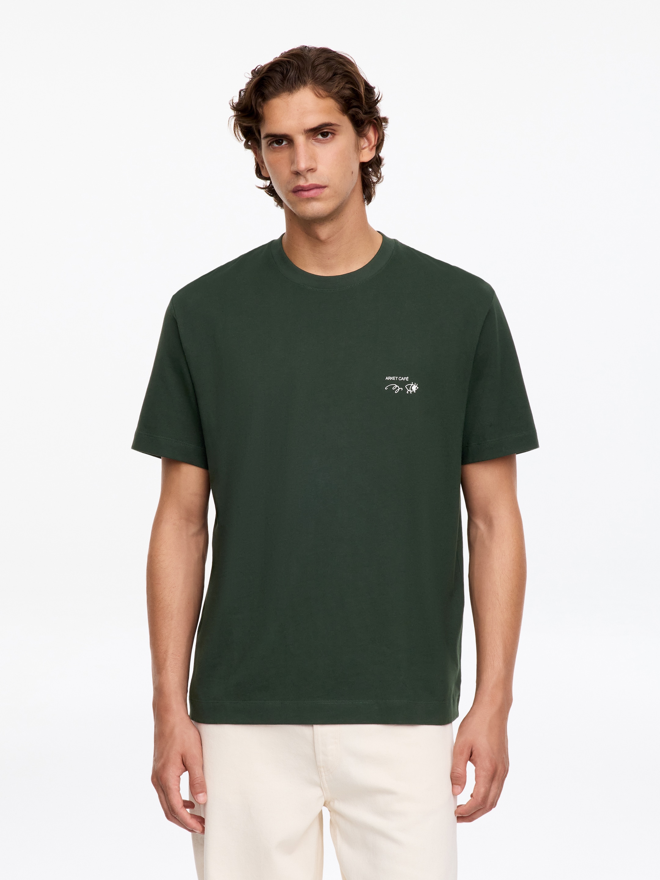 ARKET CAFÉ T-Shirt mit Print-Green-12766
