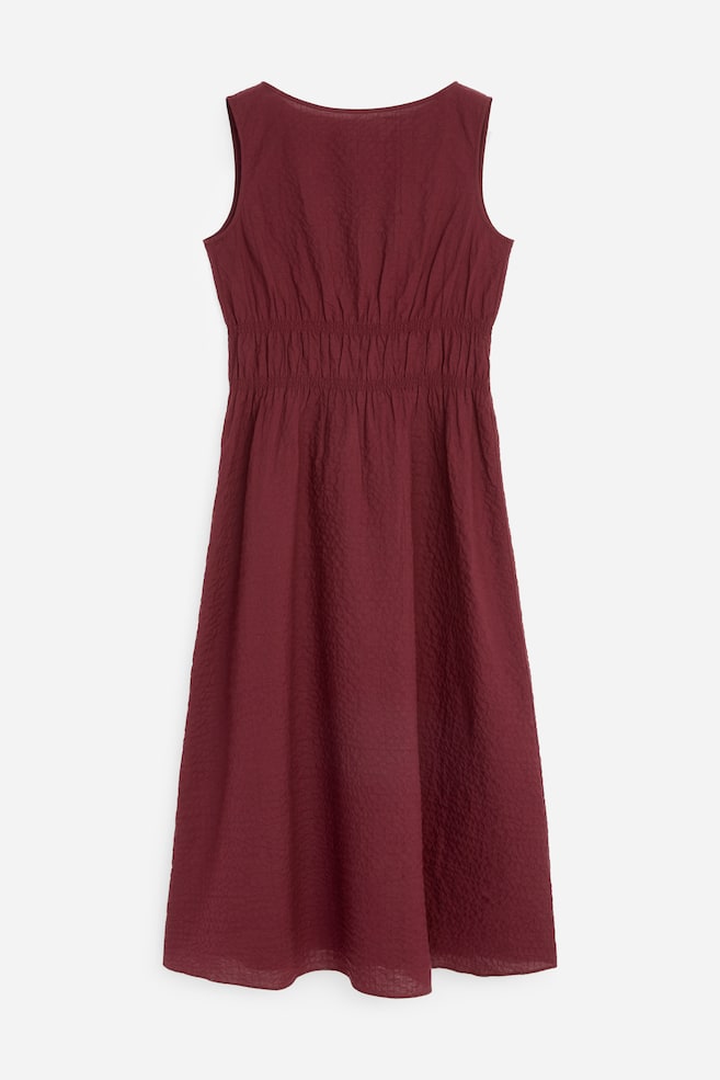 Vestido seersucker - Burdeos/Blanco/negro - 1