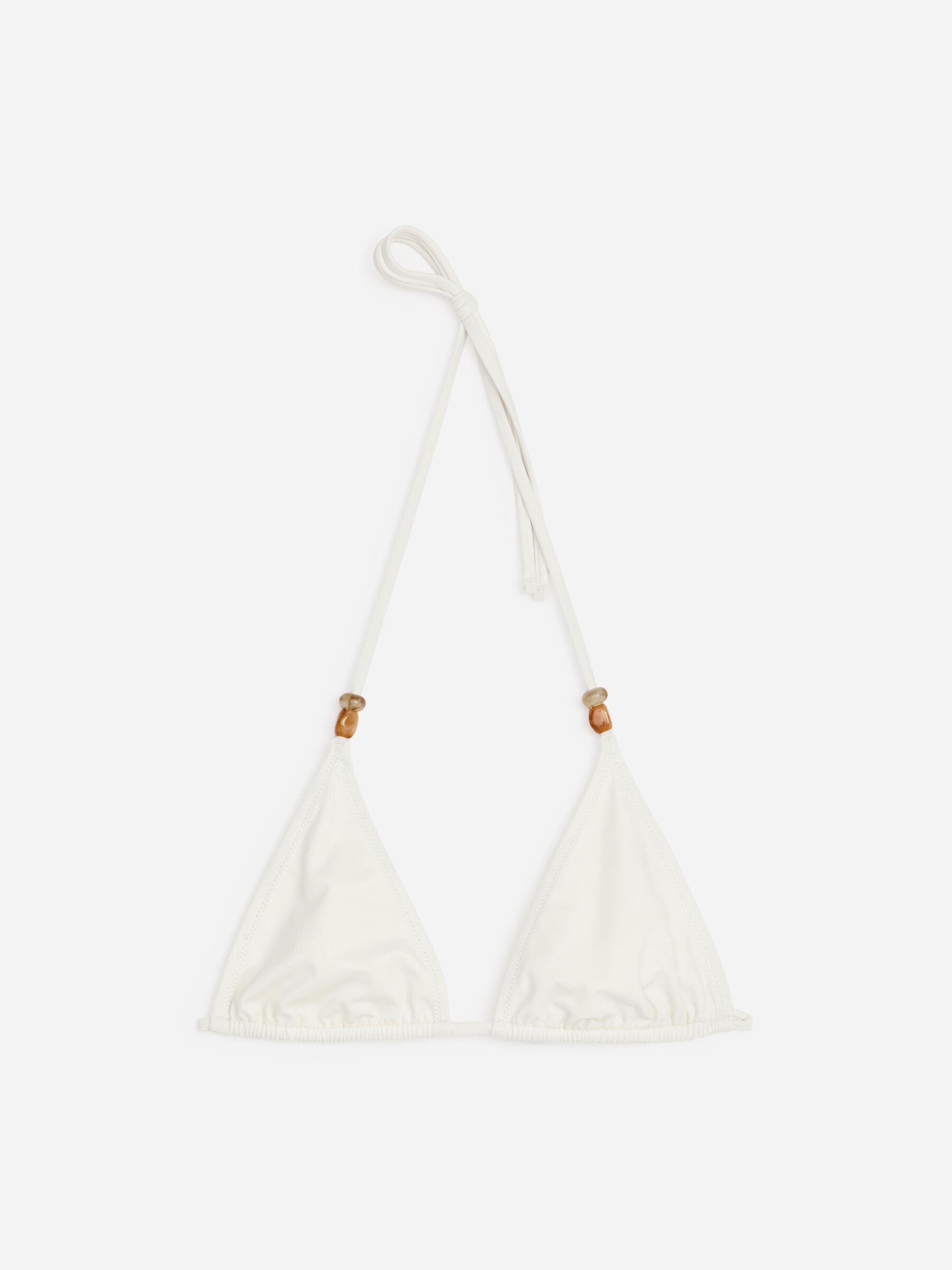 Beaded Triangle Bikini Top - Off-white - Women - StillMedia/DescriptiveStillLife - 1