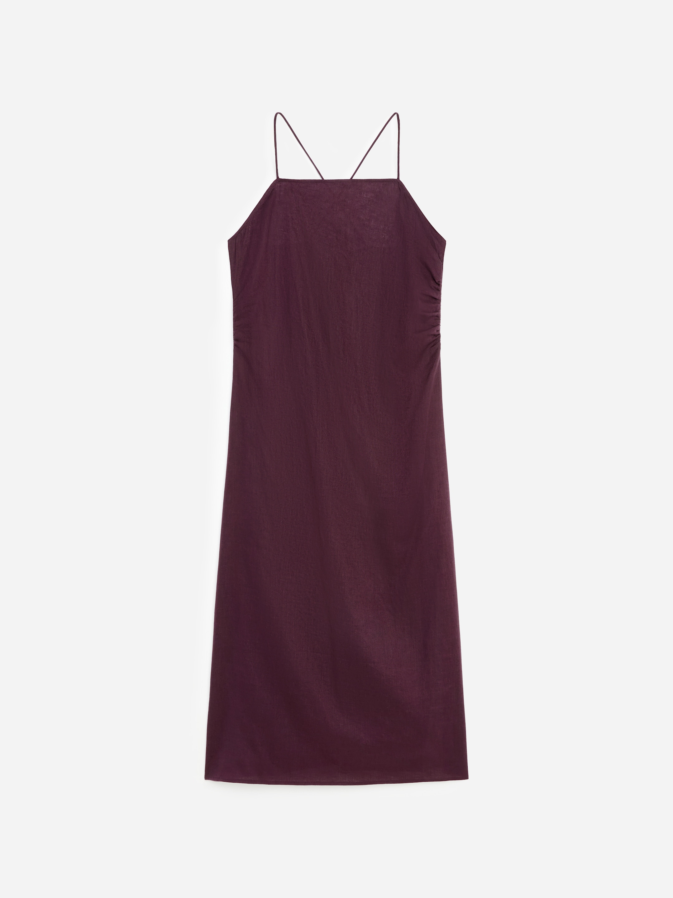 Midikleid aus Leinen-Lila-19575
