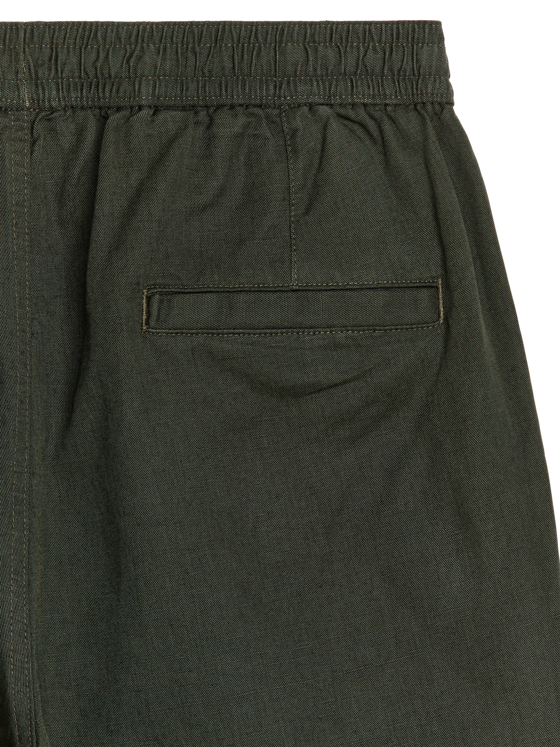 Cotton-Linen Drawstring Shorts - Dark Green - Loose fit - Men - StillMedia/DescriptiveDetail - 2