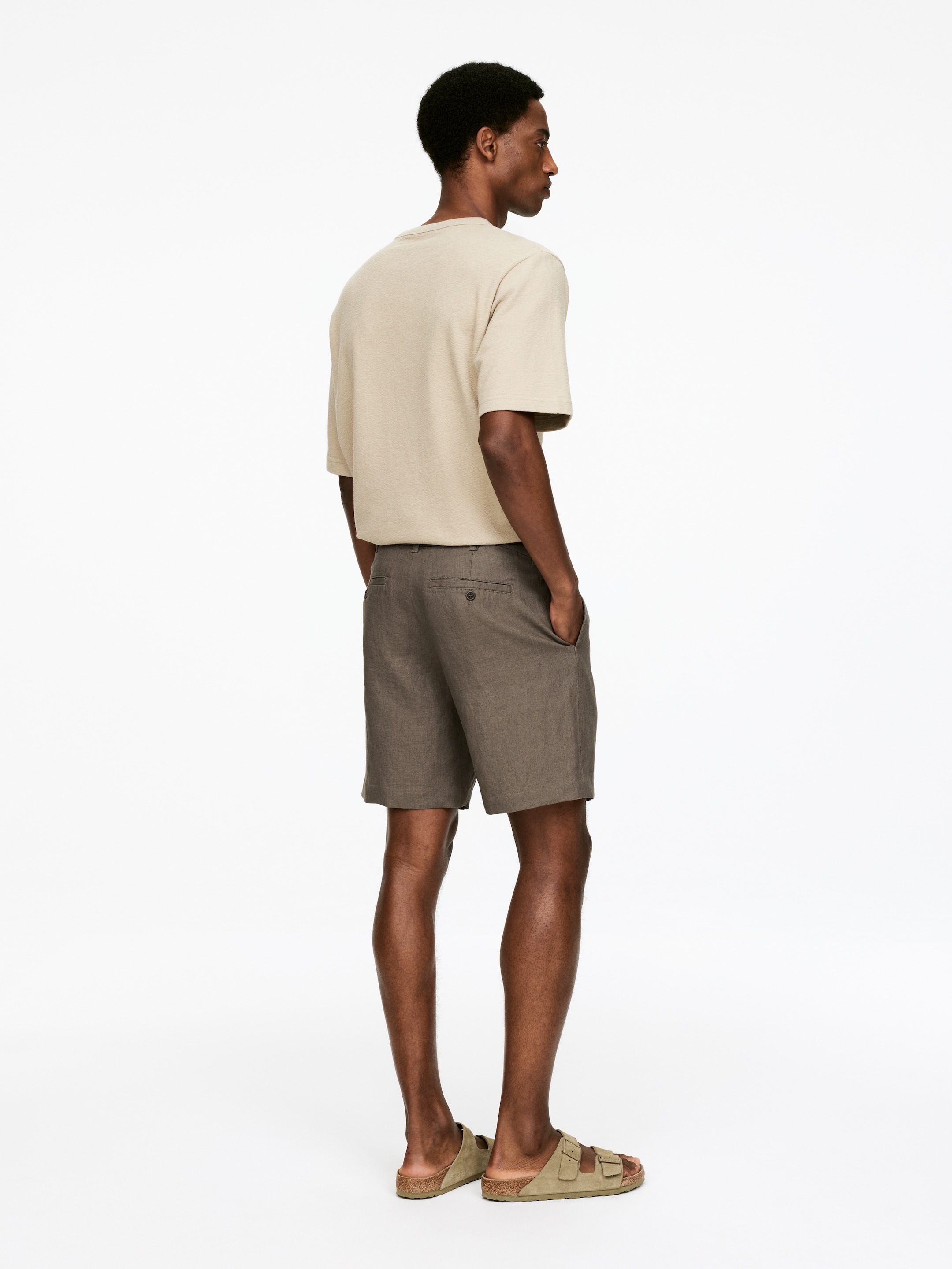 Ver imagen más grande: Pantalones cortos de lino - Topo - HOMBRE | H&M ES 4