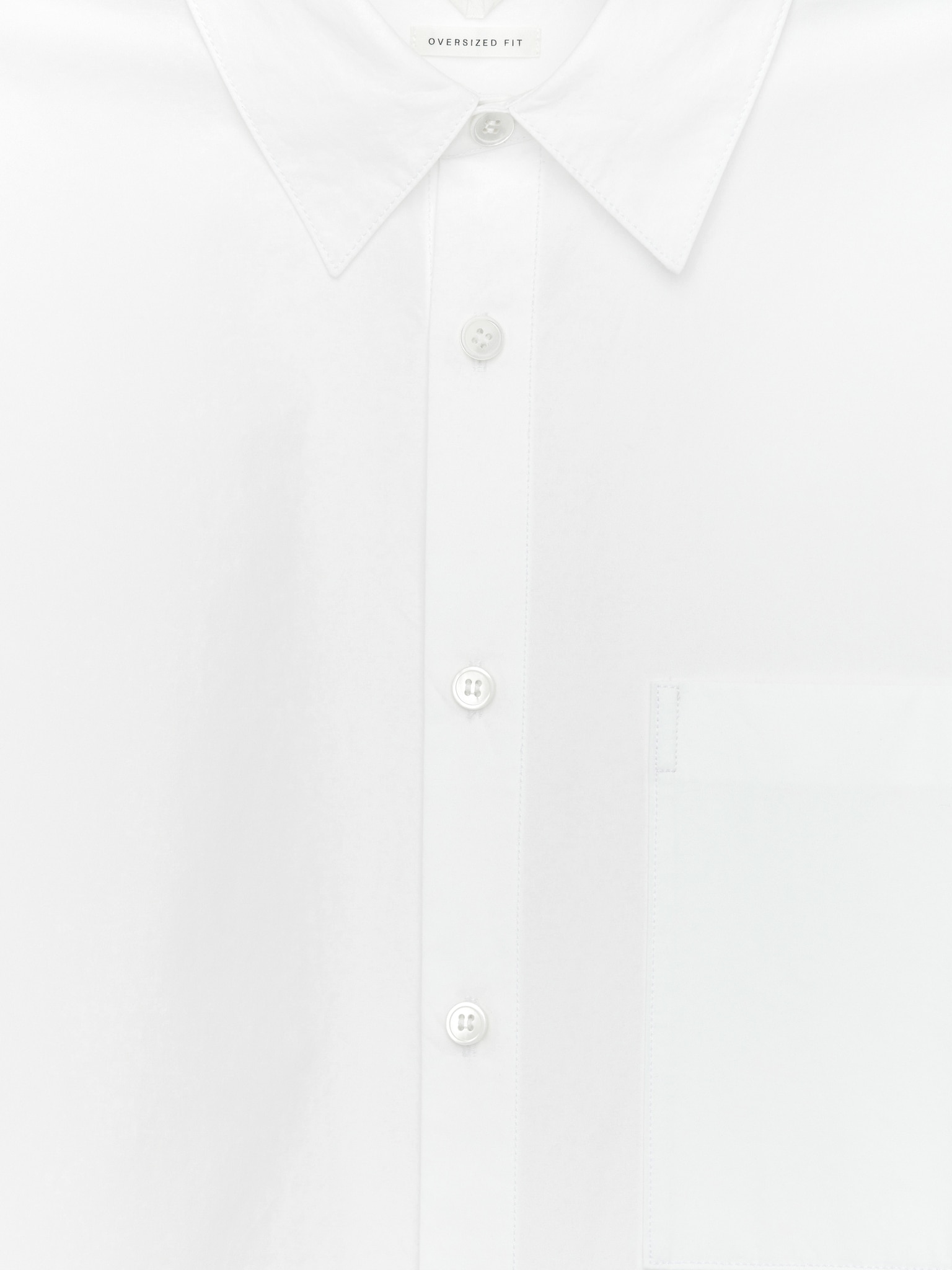 Chemise oversize en popeline - Blanc - 4