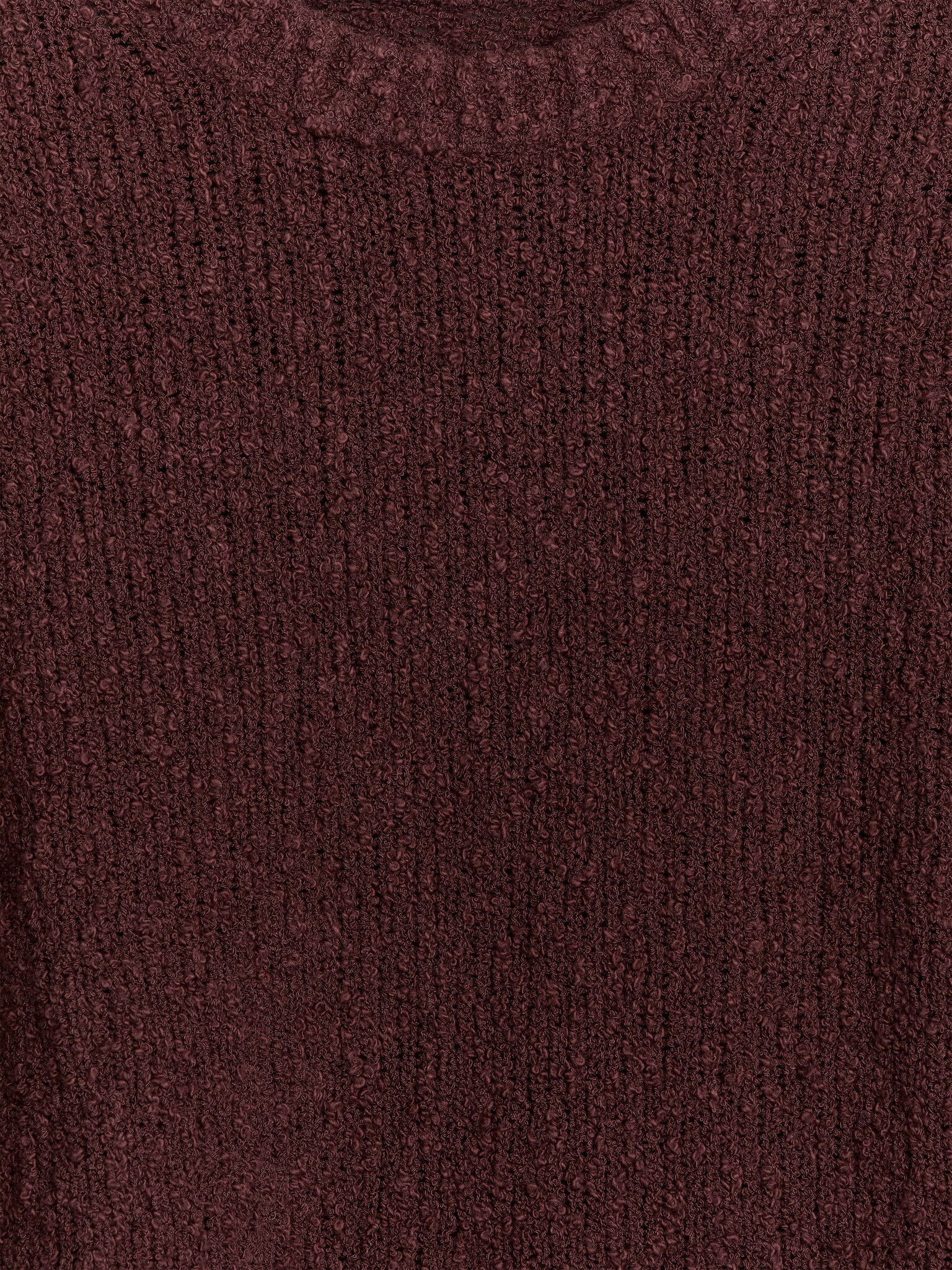 Hålstickad t-shirt - Vinröd - 2