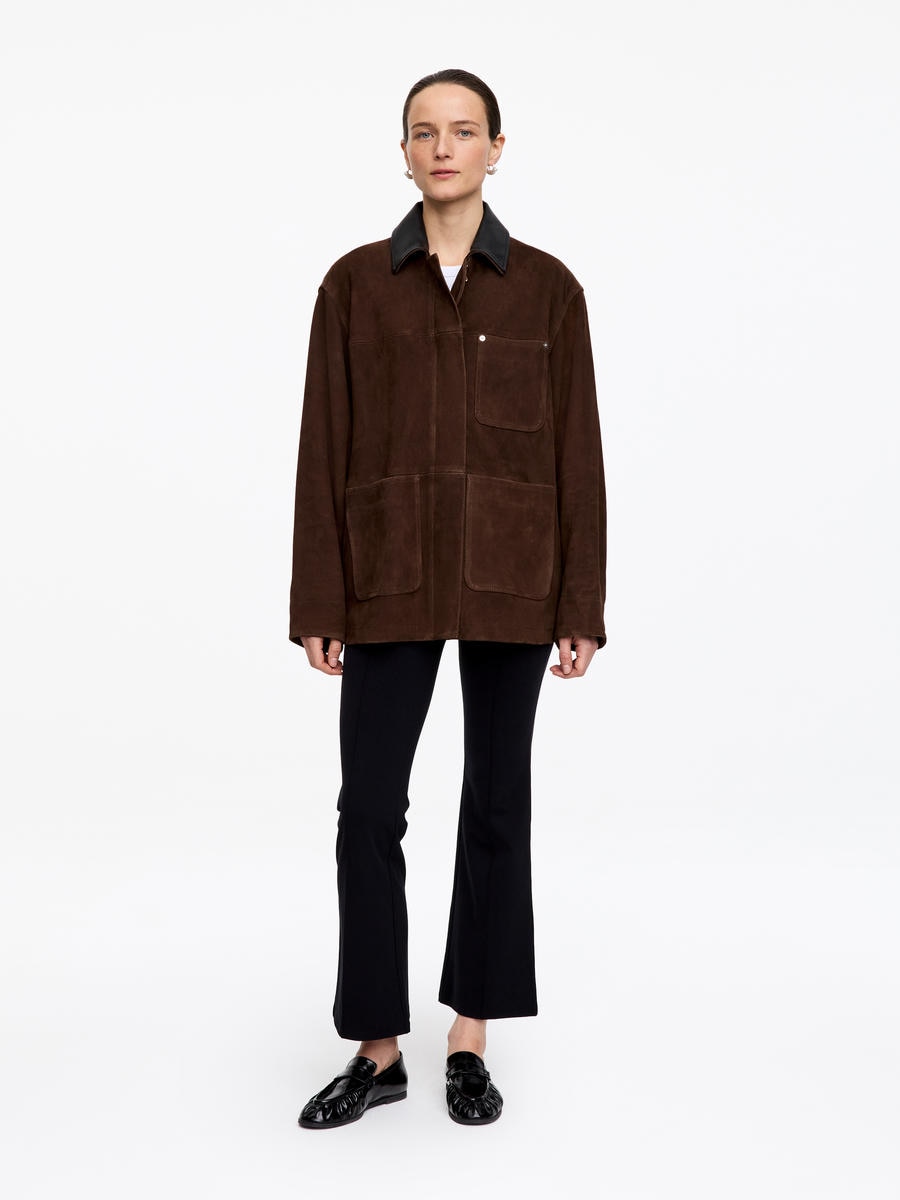 ARKET Women's  Suede Jacket Brown,  size 40