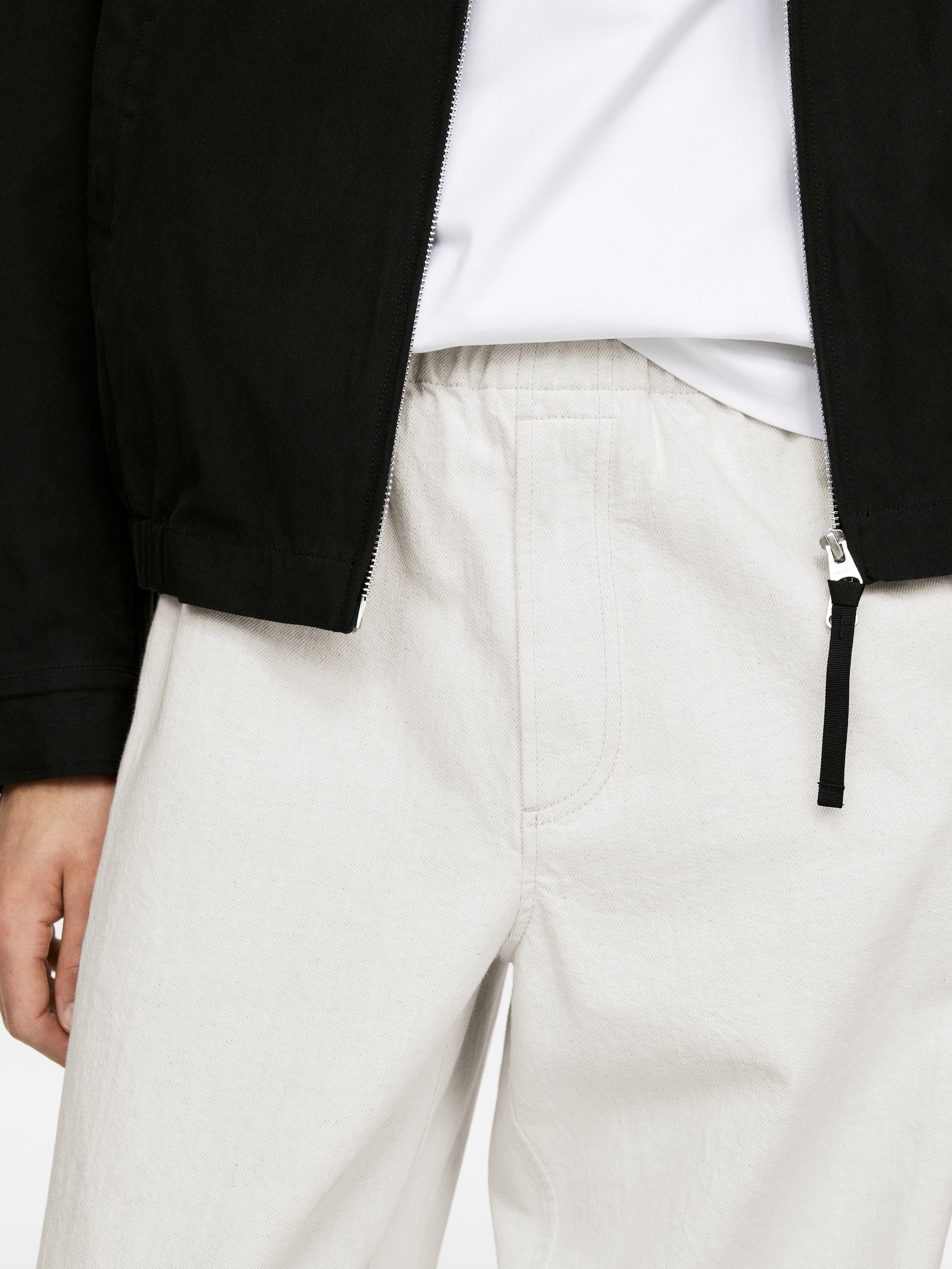Pantalon décontracté en lin de coton - Blanc cassé/Bleu foncé - 6