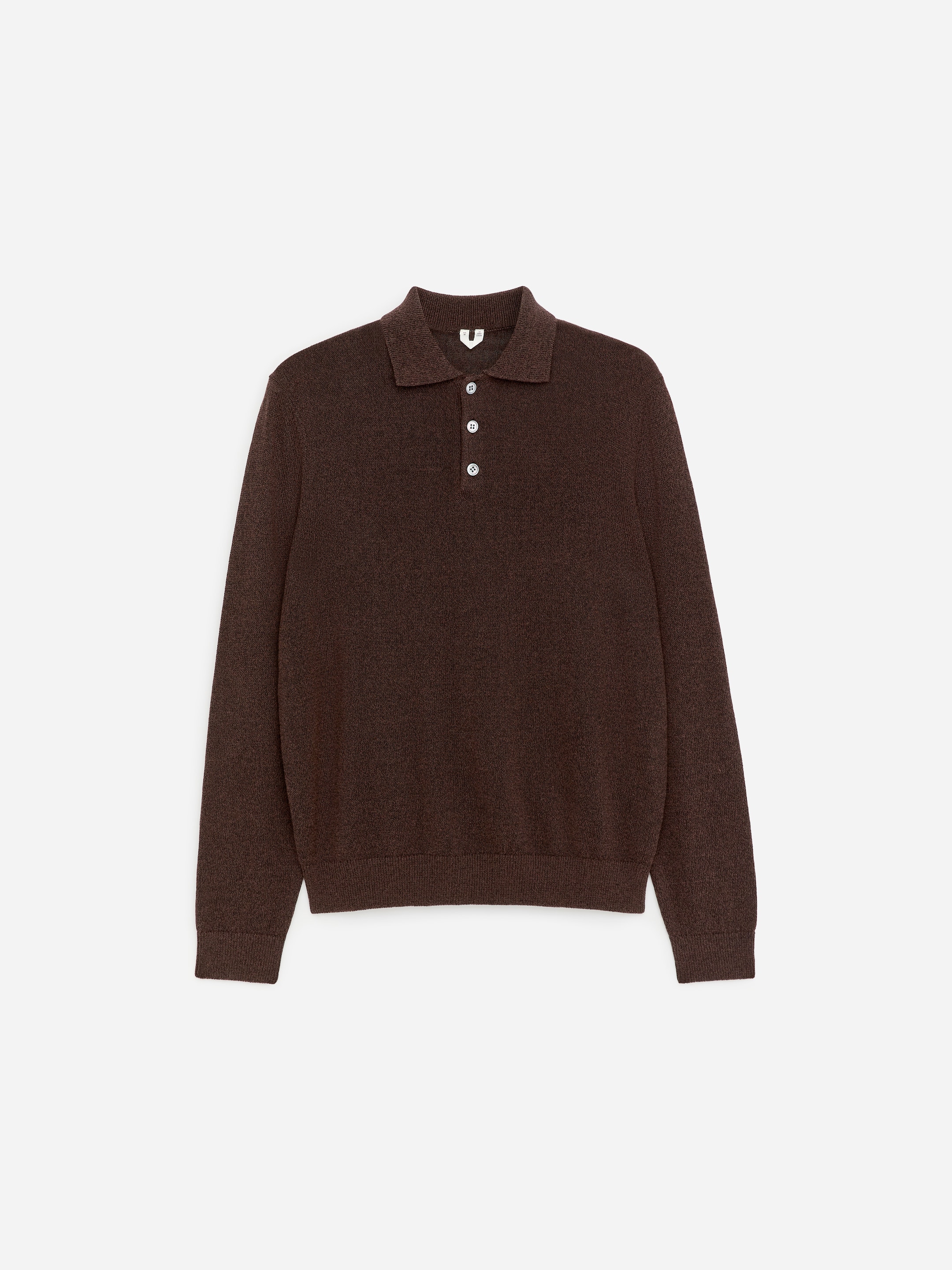 Linen Blend Polo Shirt - Brown Melange - Regular fit - Men - StillMedia/DescriptiveStillLife - 1