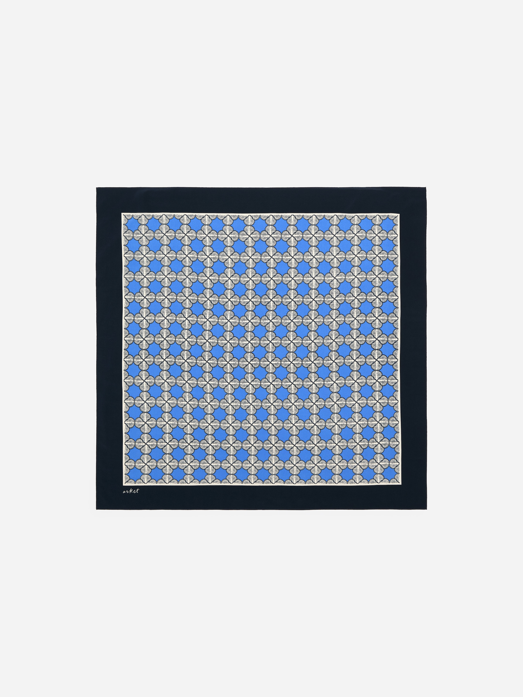 Printed Silk Scarf-#3B62A5-19206