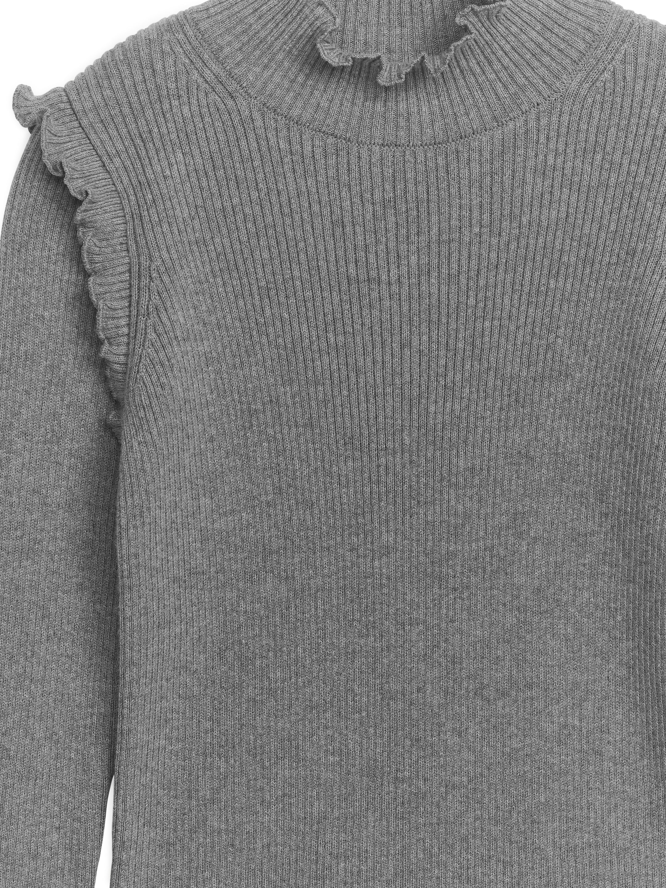Stickad topp med volang - Grå - Slim fit - Children - StillMedia/DescriptiveDetail - 1