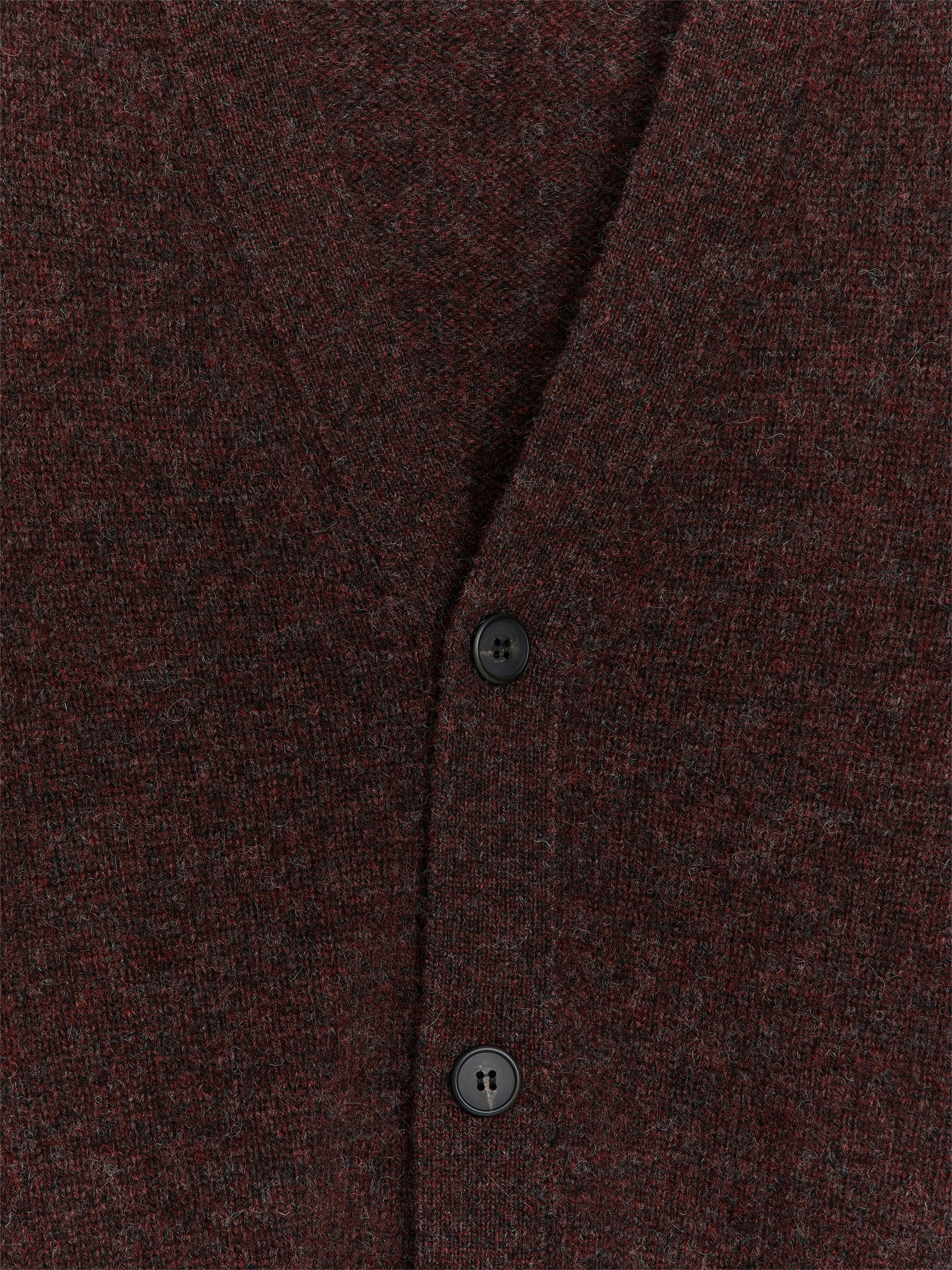 V-Neck Wool Cardigan - Burgundy - Regular fit - Men - StillMedia/DescriptiveDetail - 2