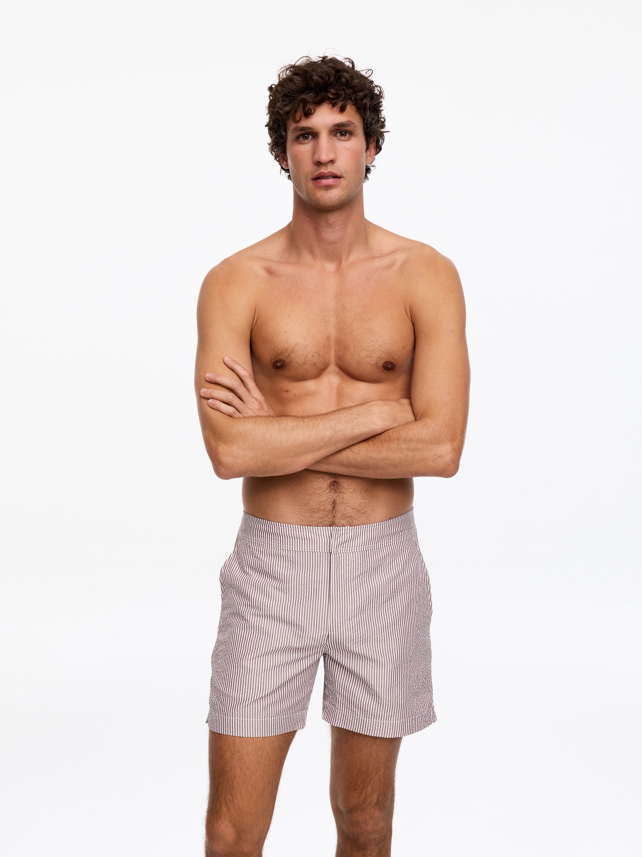 Seersucker Swim Shorts - Fioletowy/paski - Fason normalny - Men - StillMedia/Lookbook - 6