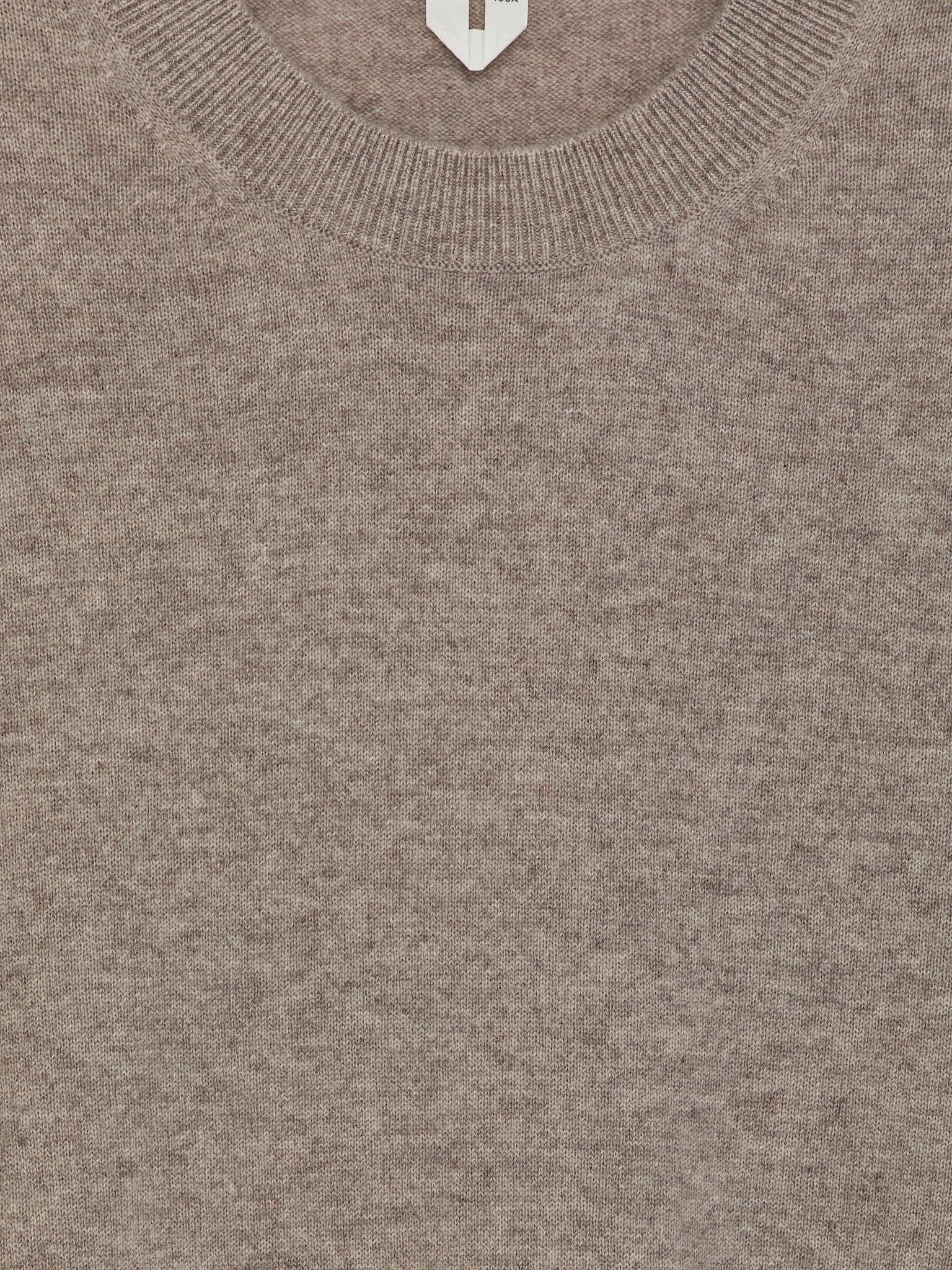 Pull à col rond en cachemire - Beige chiné/Bleu foncé/Marron - 5