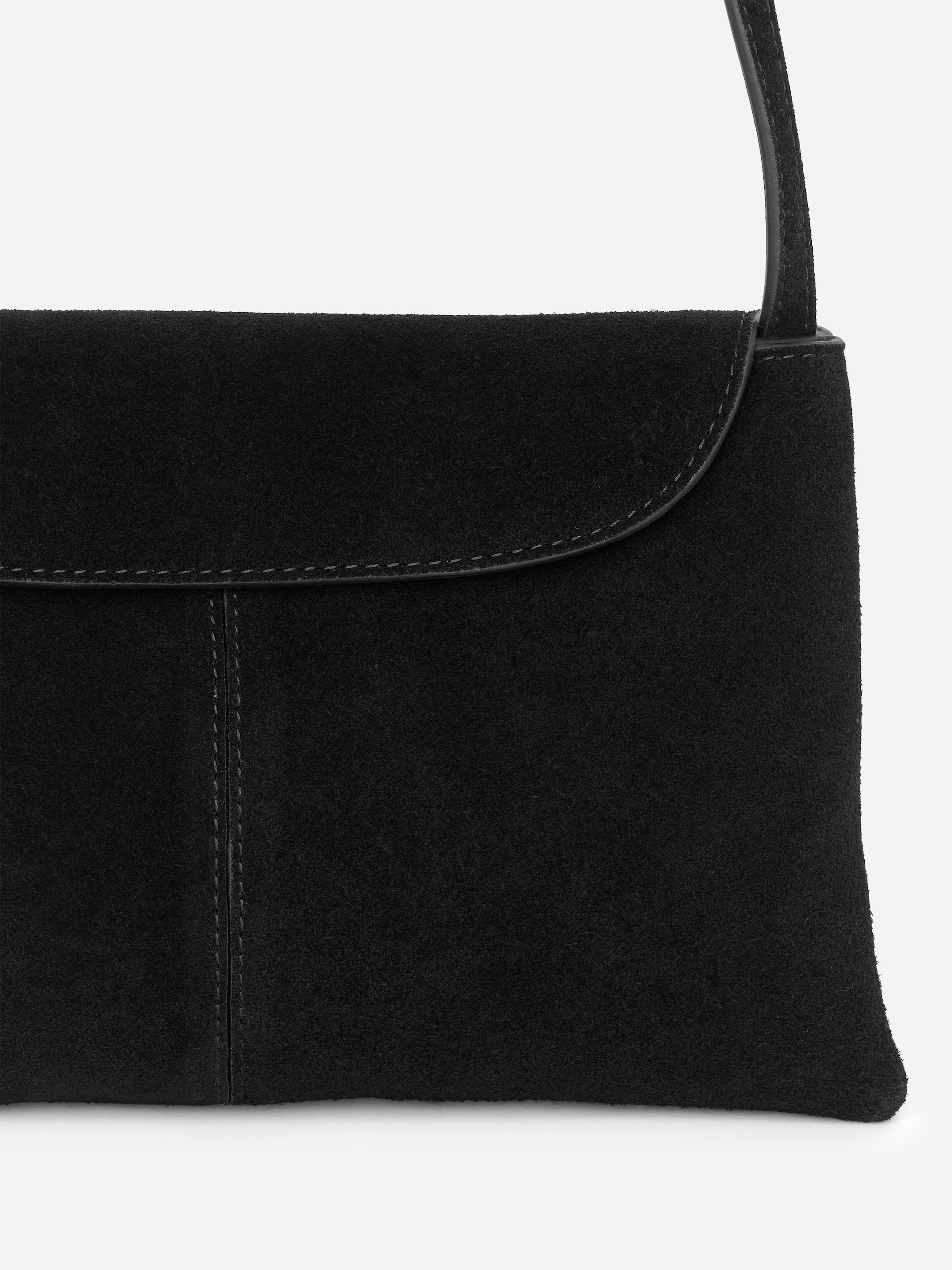 Sac bandoulière en croûte de cuir suédé - Noir - Femme - StillMedia/DescriptiveDetail - 4