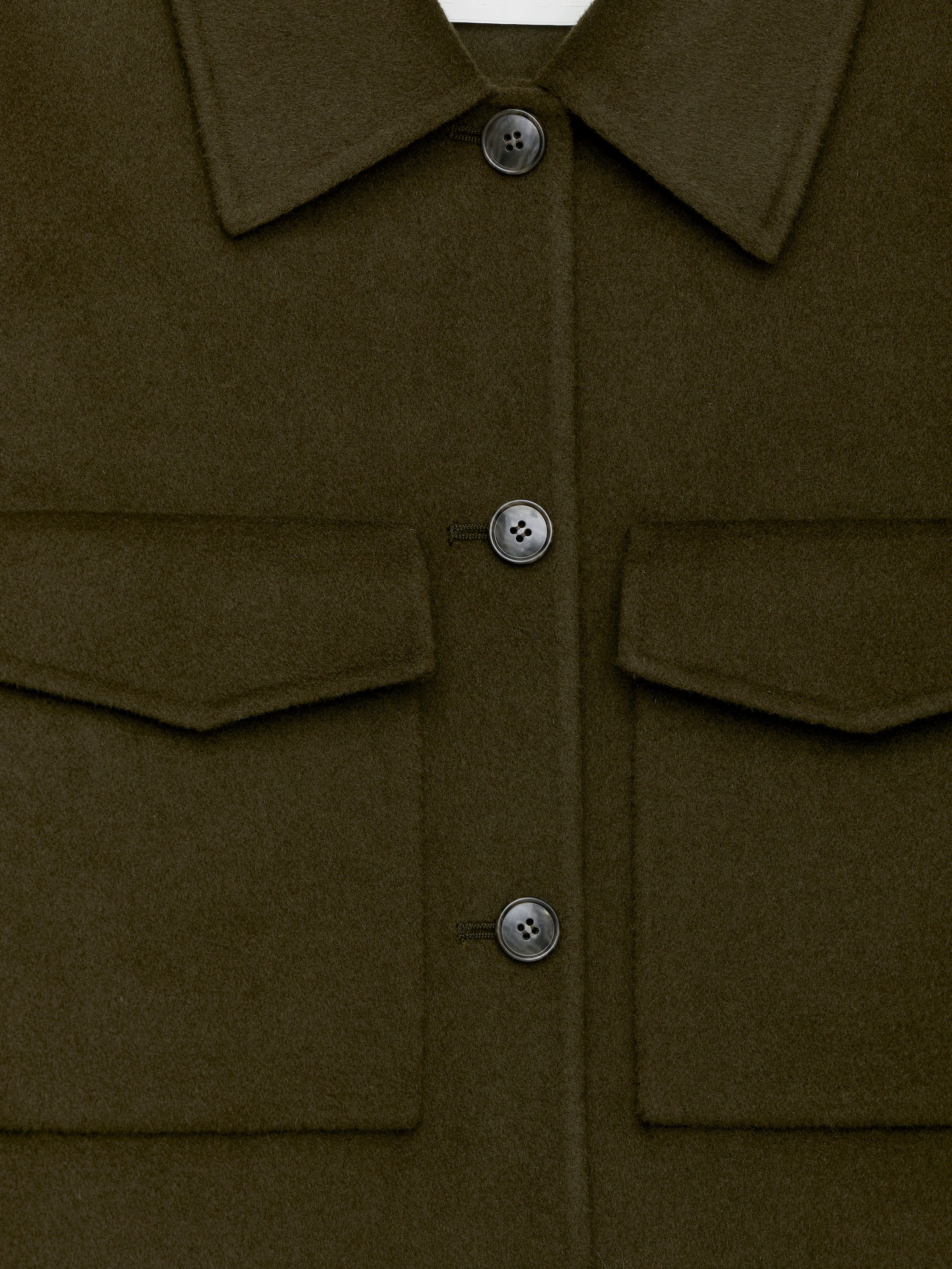 Dwustronna koszula wierzchnia z wełny - Ciemna zieleń khaki - Fason normalny - Women - StillMedia/DescriptiveDetail - 2