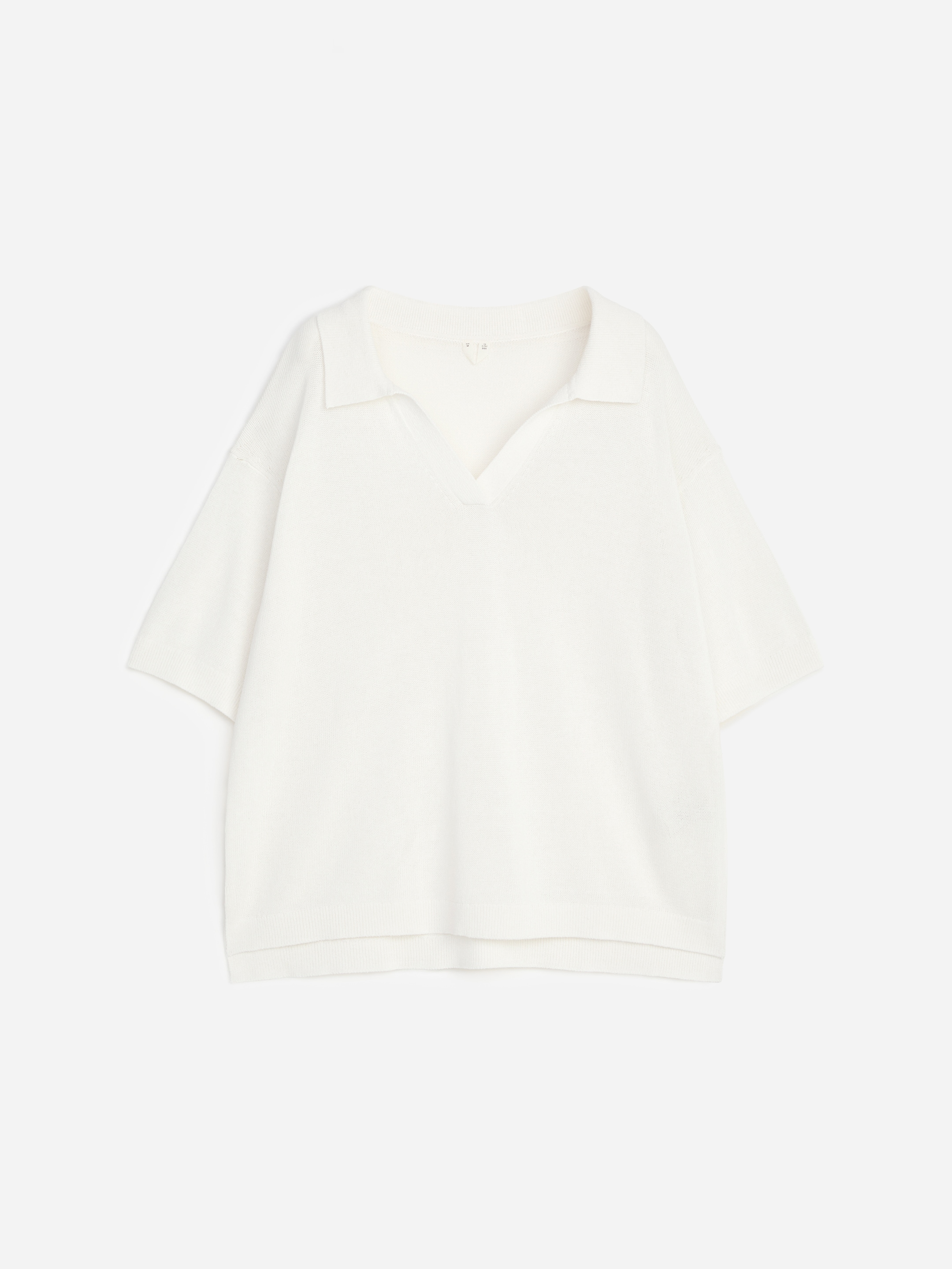 Knitted Polo Jumper-#FFFFFF-19382