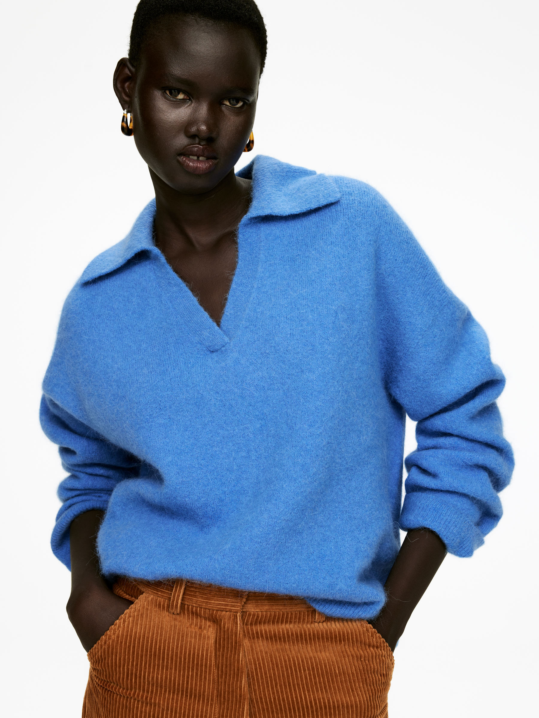 Alpaca-Wool Blend Jumper - Blue - Loose fit - Women - StillMedia/Lookbook - 5