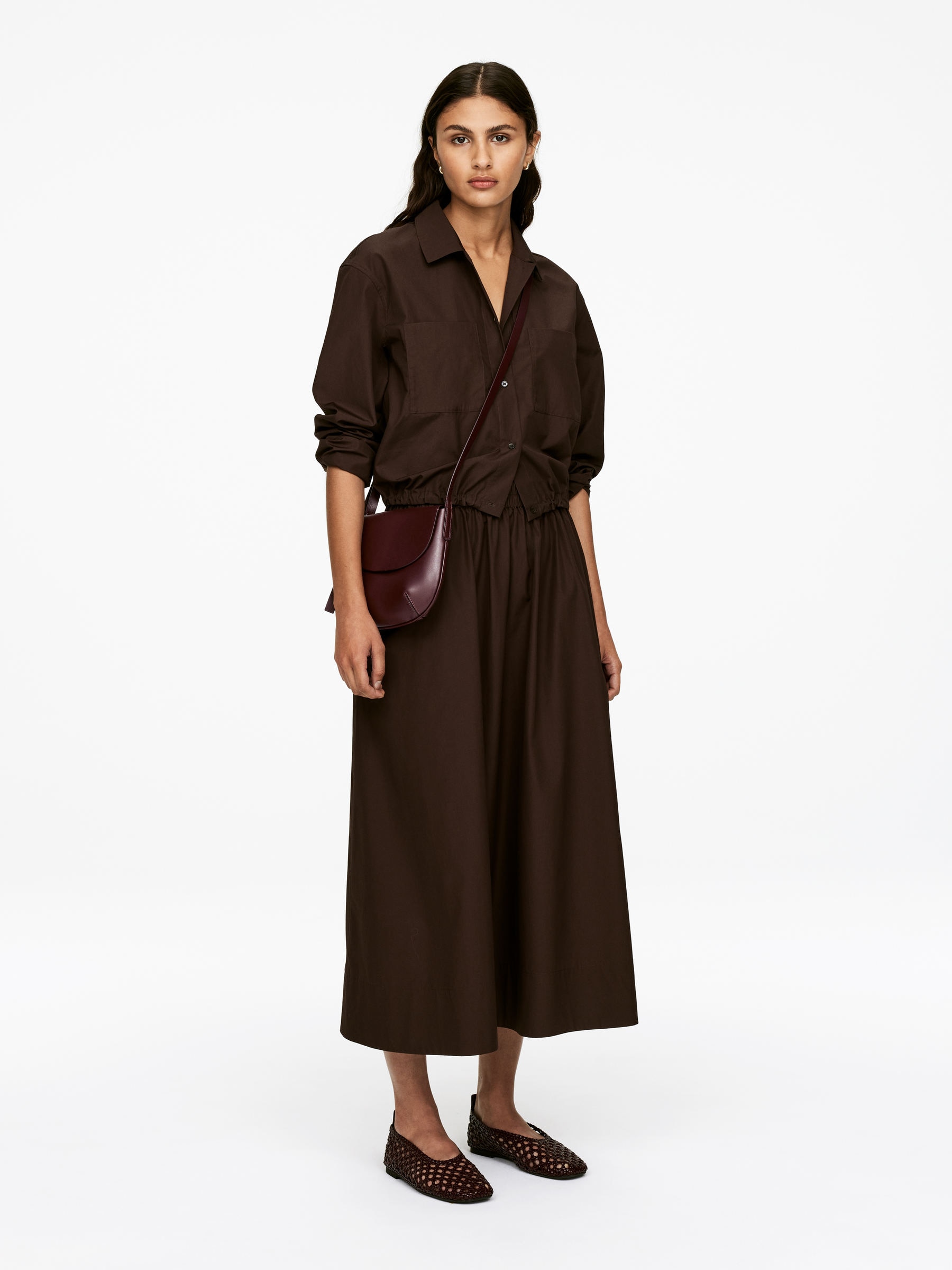 Sac en cuir à bandoulière - Rouge foncé - Femme - StillMedia/Lookbook - 7