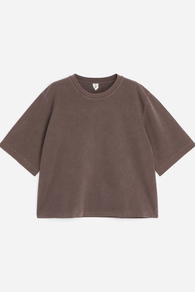 Signature boxy T-shirt - Bruin/Wit/Zwart/Lichtblauw/Roze/Roze/gestreept/Wit/bruin/Roze met wassing - 1