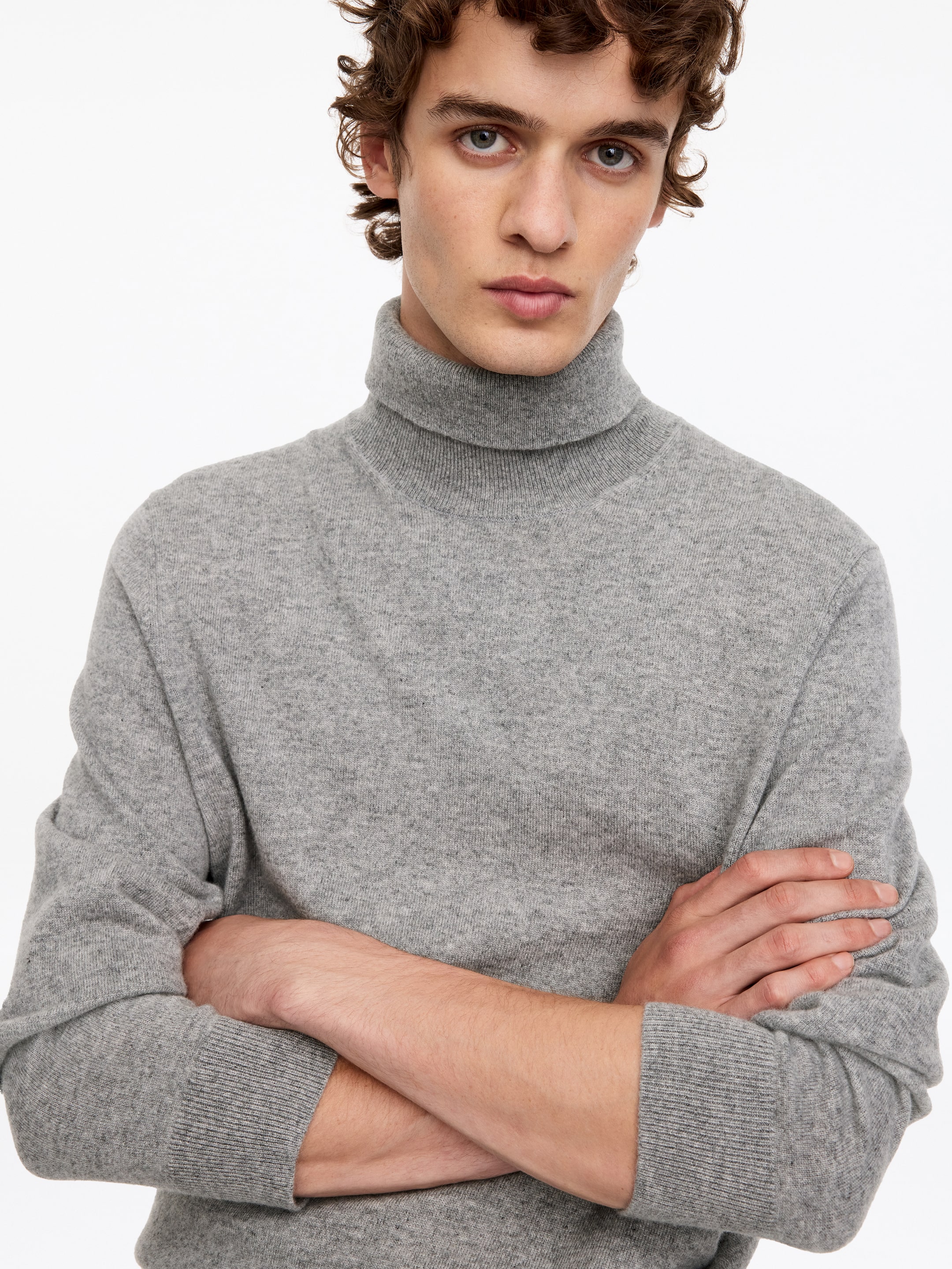 Cashmere Roll-Neck Jumper - Grey melange - Regular fit - men - StillMedia/Lookbook - 4