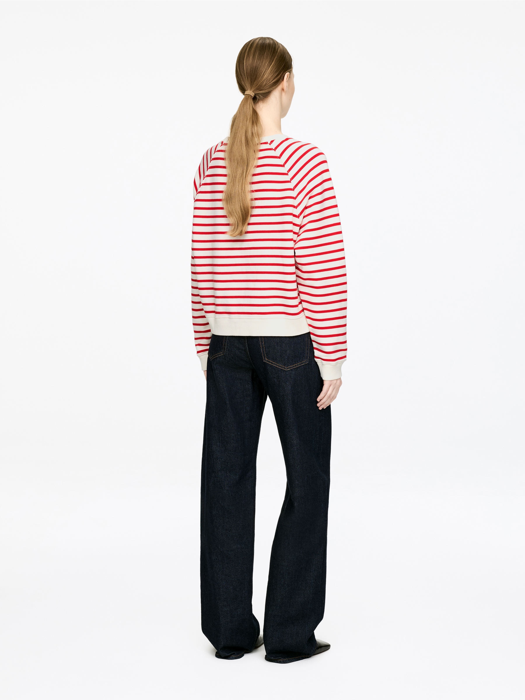 Sweatshirt i French terry - Vit/röd - Regular fit - Women - StillMedia/Lookbook - 10