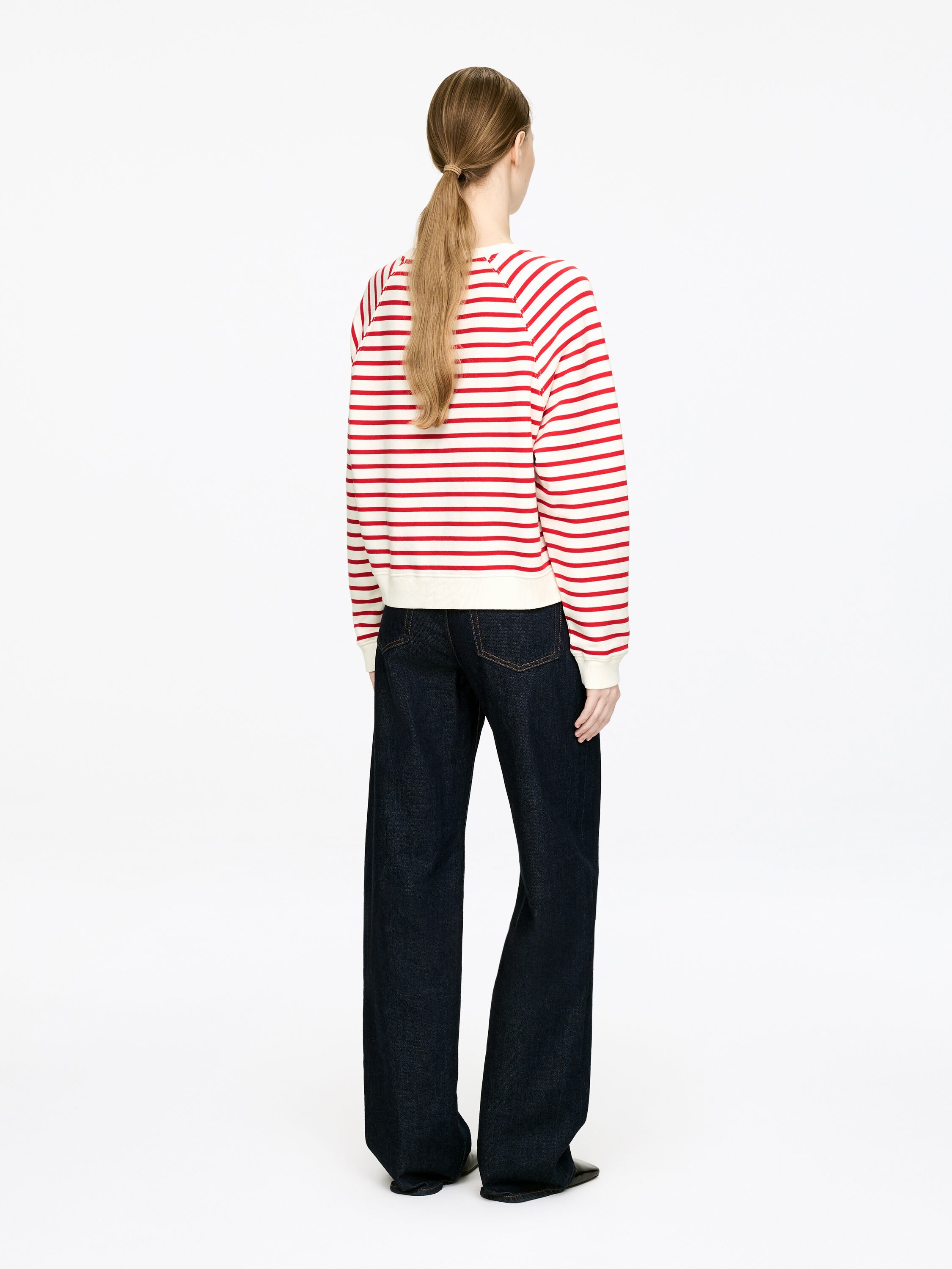 Sweat en éponge - Blanc/Rouge - Femme - StillMedia/Lookbook - 10