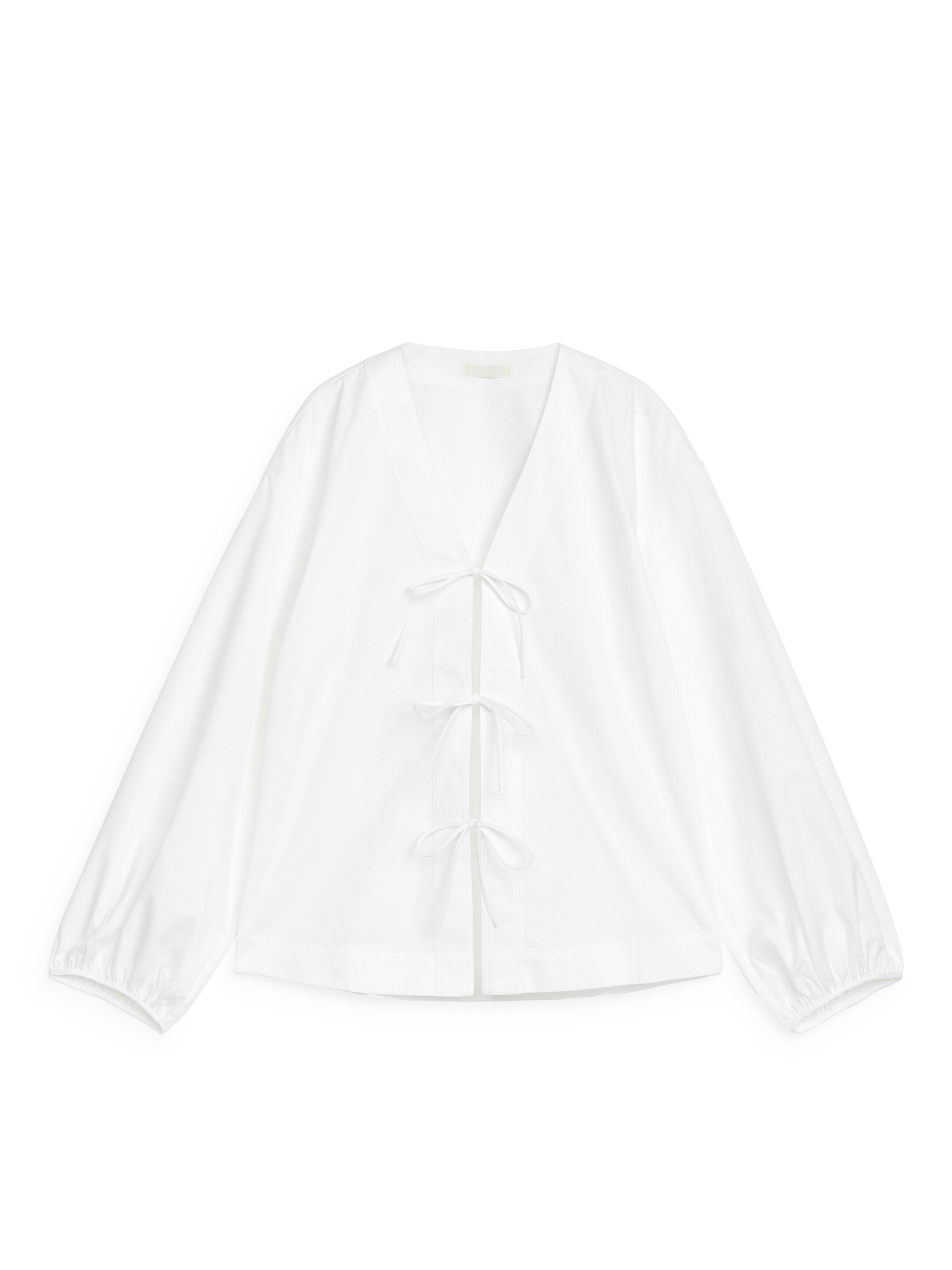 Grotere afbeelding bekijken: Blouse met pofmouwen - Wit - DAMES | H&M NL 1